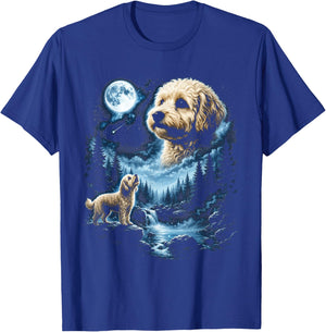 Maltipoo Howling to the Moon Meme 90s Animal Graphic T-Shirt - T-Shirt | Royal