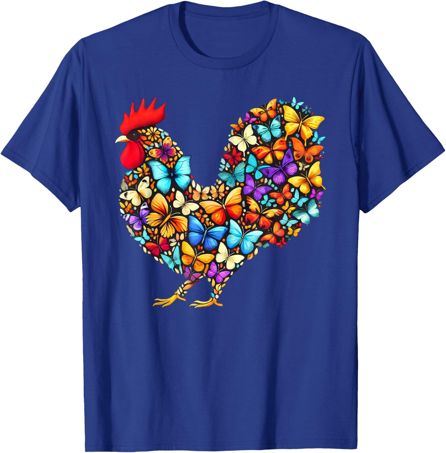 Chicken Butterfly Art Butterflies T-Shirt - T-Shirt | Royal