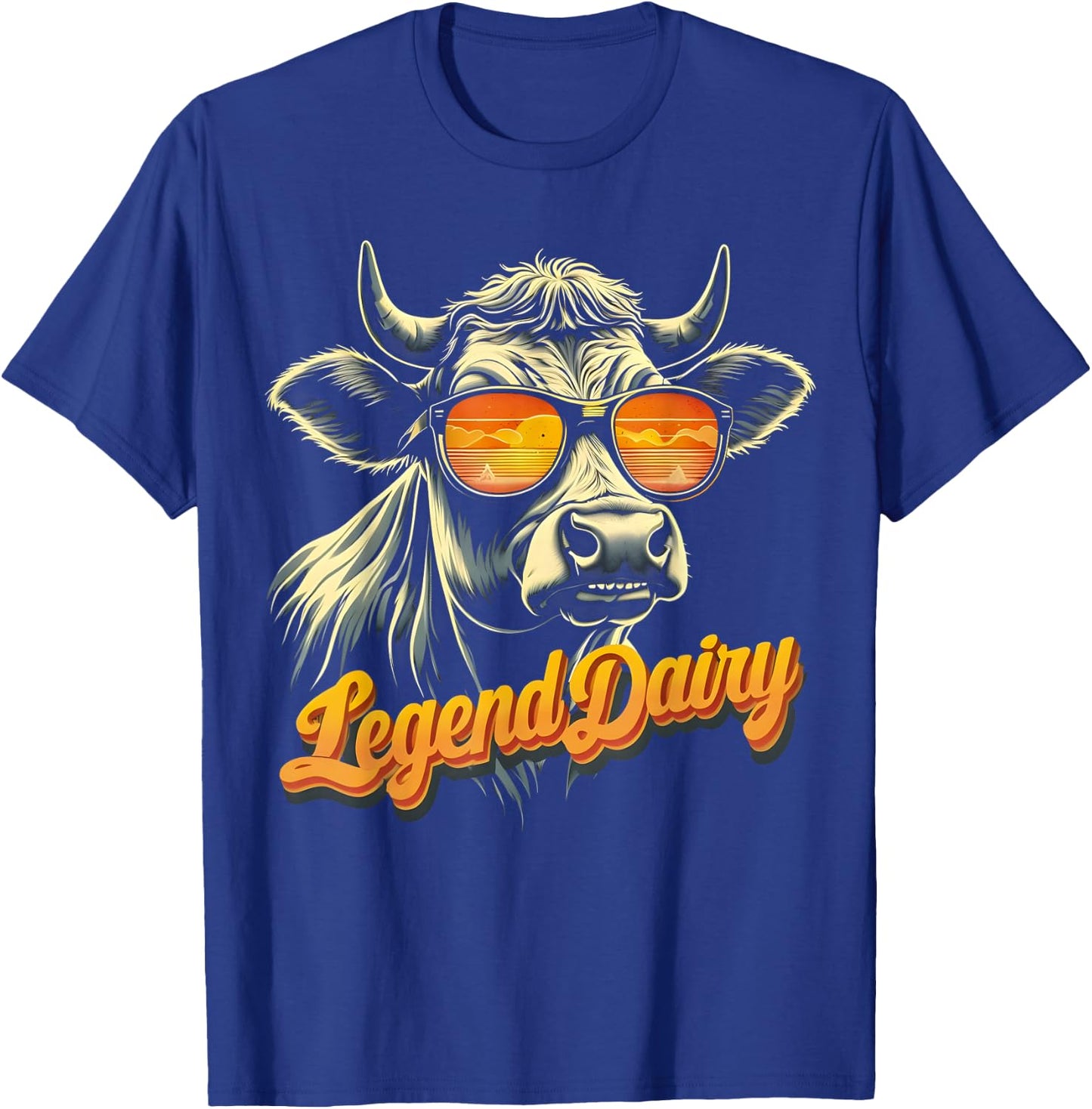 Legend Dairy Funny Farmer Cow Pun Graphic T-Shirt - T-Shirt | Royal