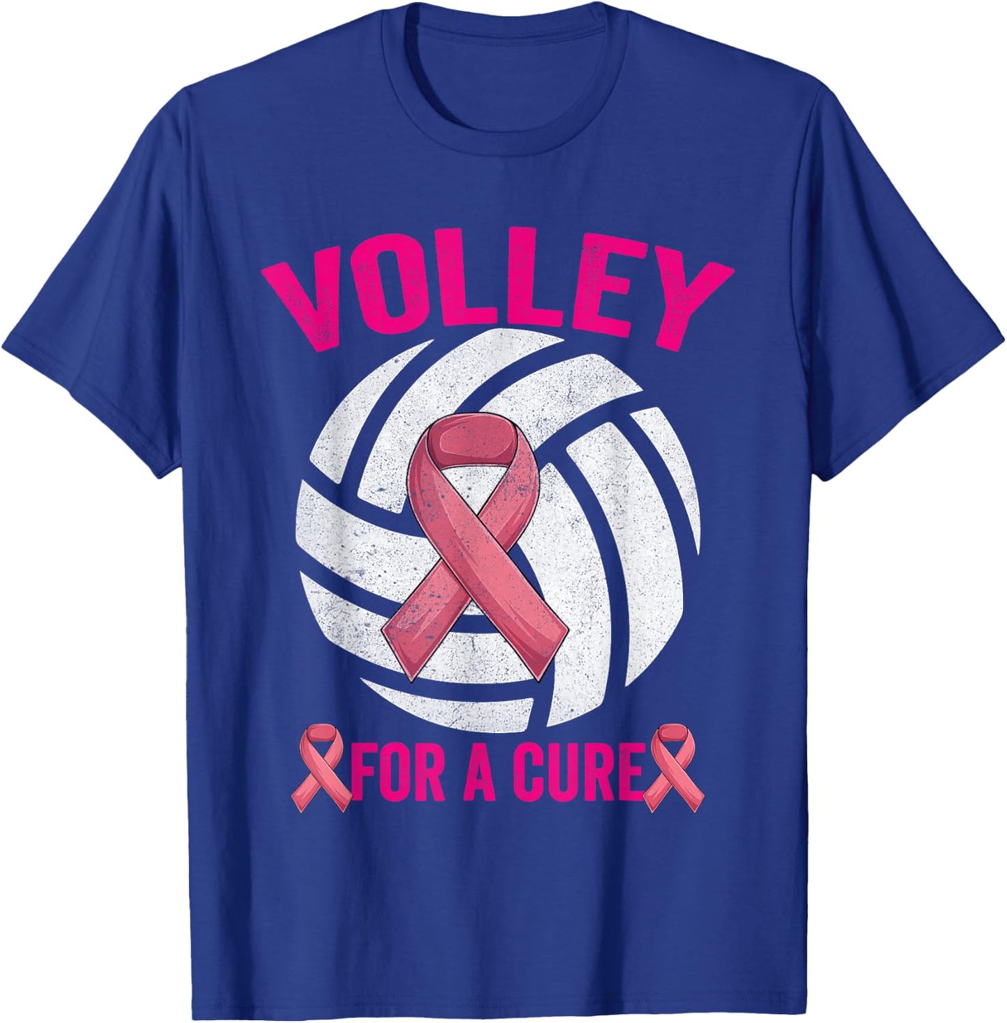 Volley For A Cure Volleyball Breast Cancer Awareness T-Shirt - T-Shirt | Royal