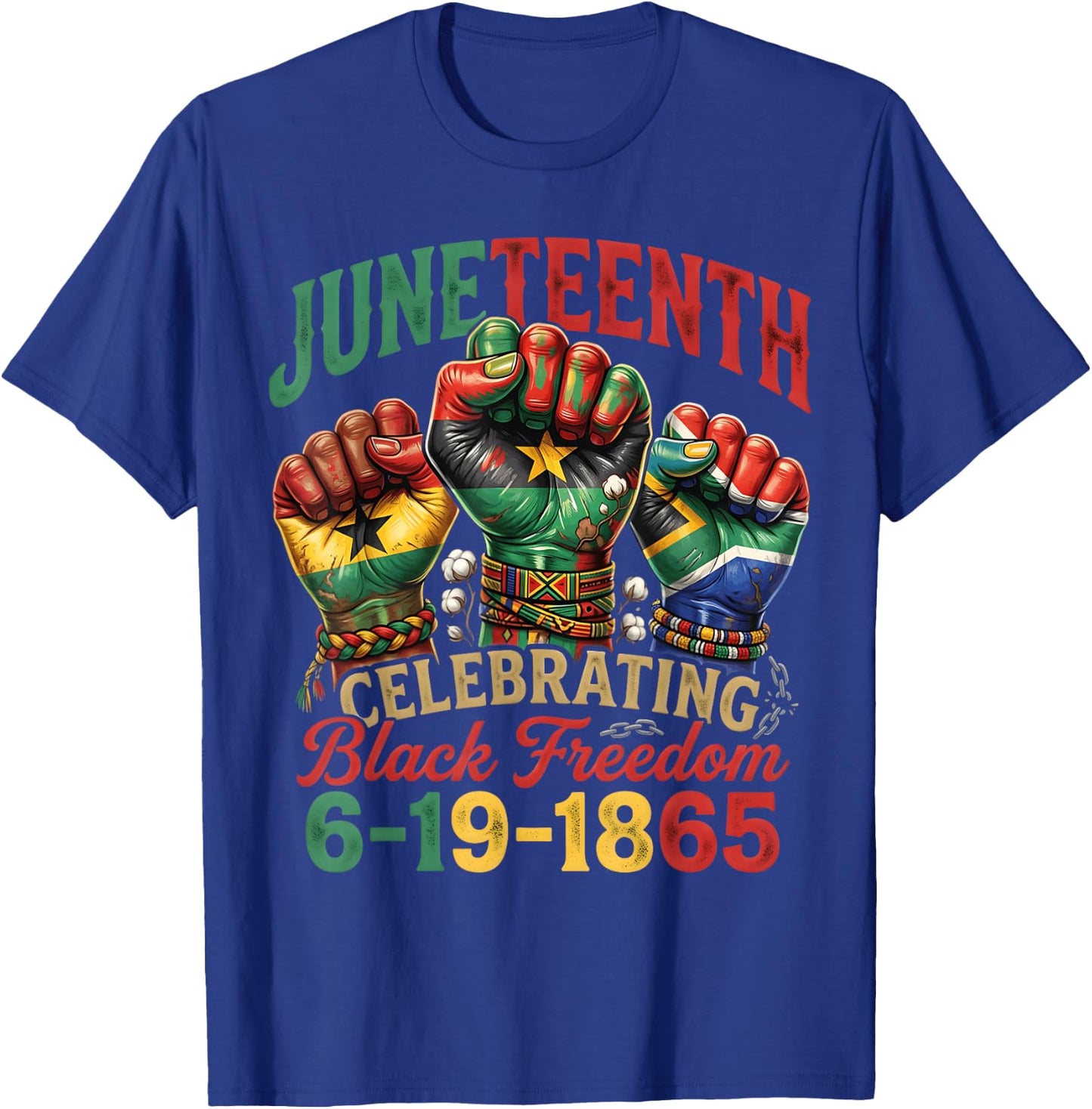 Juneteenth Celebrating Black Freedom Juneteenth 1865 T-Shirt - T-Shirt | Royal
