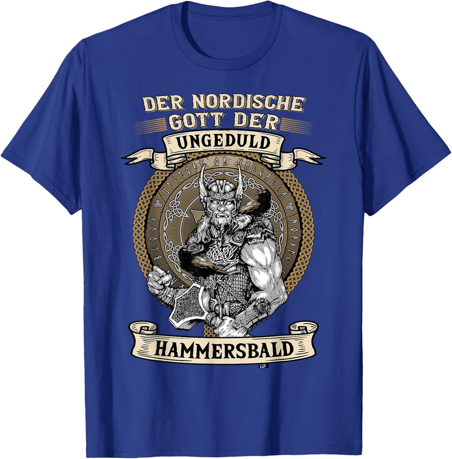 The Nordic God Impatience Hammersbald Viking Black S T-Shirt - T-Shirt | Royal