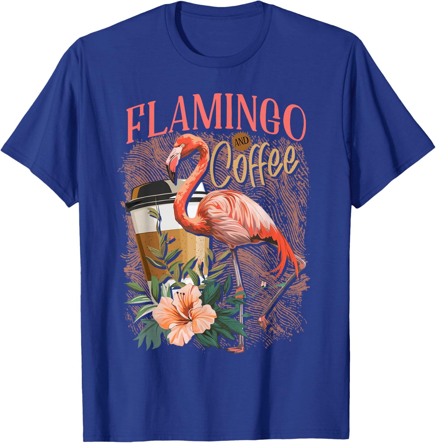 Flamingo Shirt Cute Floral Flamingo And Coffee Lover T-Shirt - T-Shirt | Royal