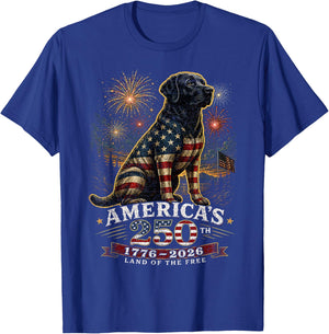 American Flag Labrador Retriever Dog Lab Patriotic T-Shirt - T-Shirt | Royal