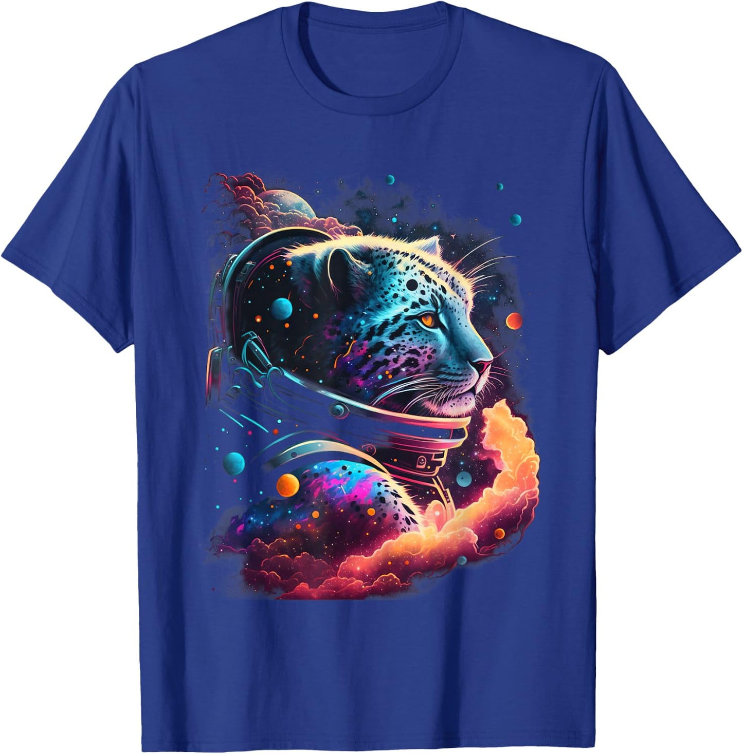 Astronaut Snow Leopard Space Galaxy T-Shirt - T-Shirt | Royal