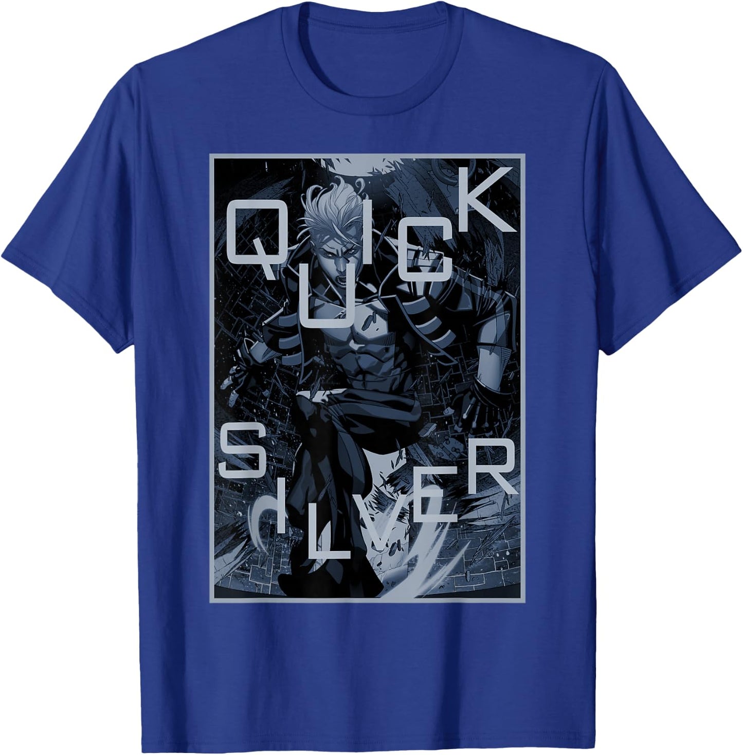 Marvel X-Men Quicksilver The Blink of an Eye Poster T-Shirt - T-Shirt | Royal