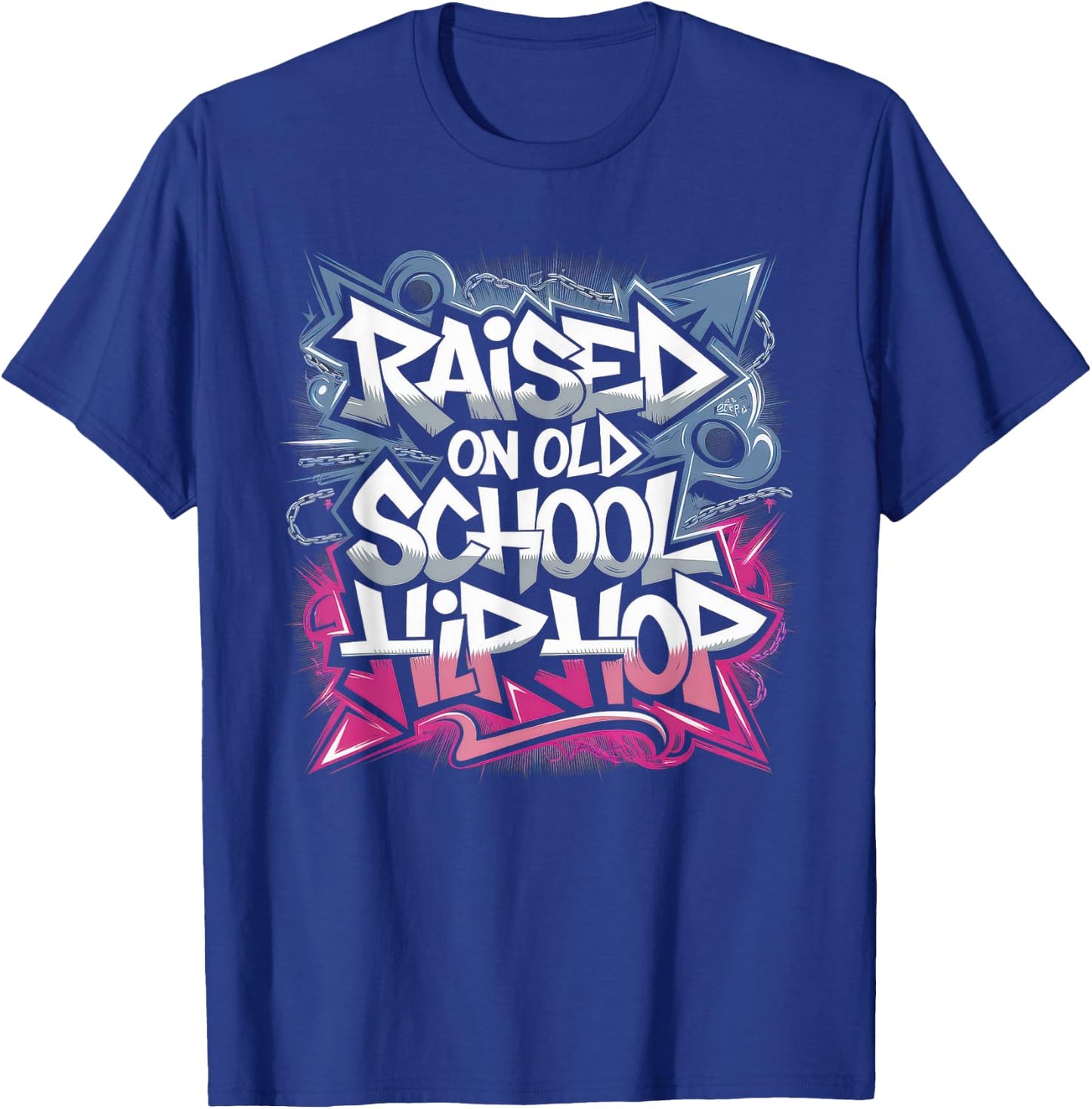 RAISED ON OLD SCHOOL HIP HOP Cassette Graffiti Rap T-Shirt - T-Shirt | Royal