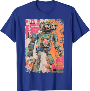 Hip Hop Y2K Vintage Hipster Edgy Urban Streetwear Roboter T-Shirt - T-Shirt | Royal