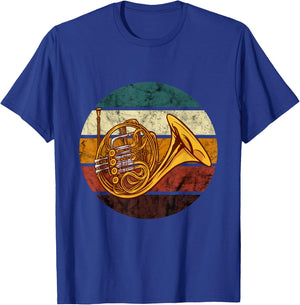 French Horn Player Retro Brass Instrument French Horn T-Shirt - T-Shirt | Royal