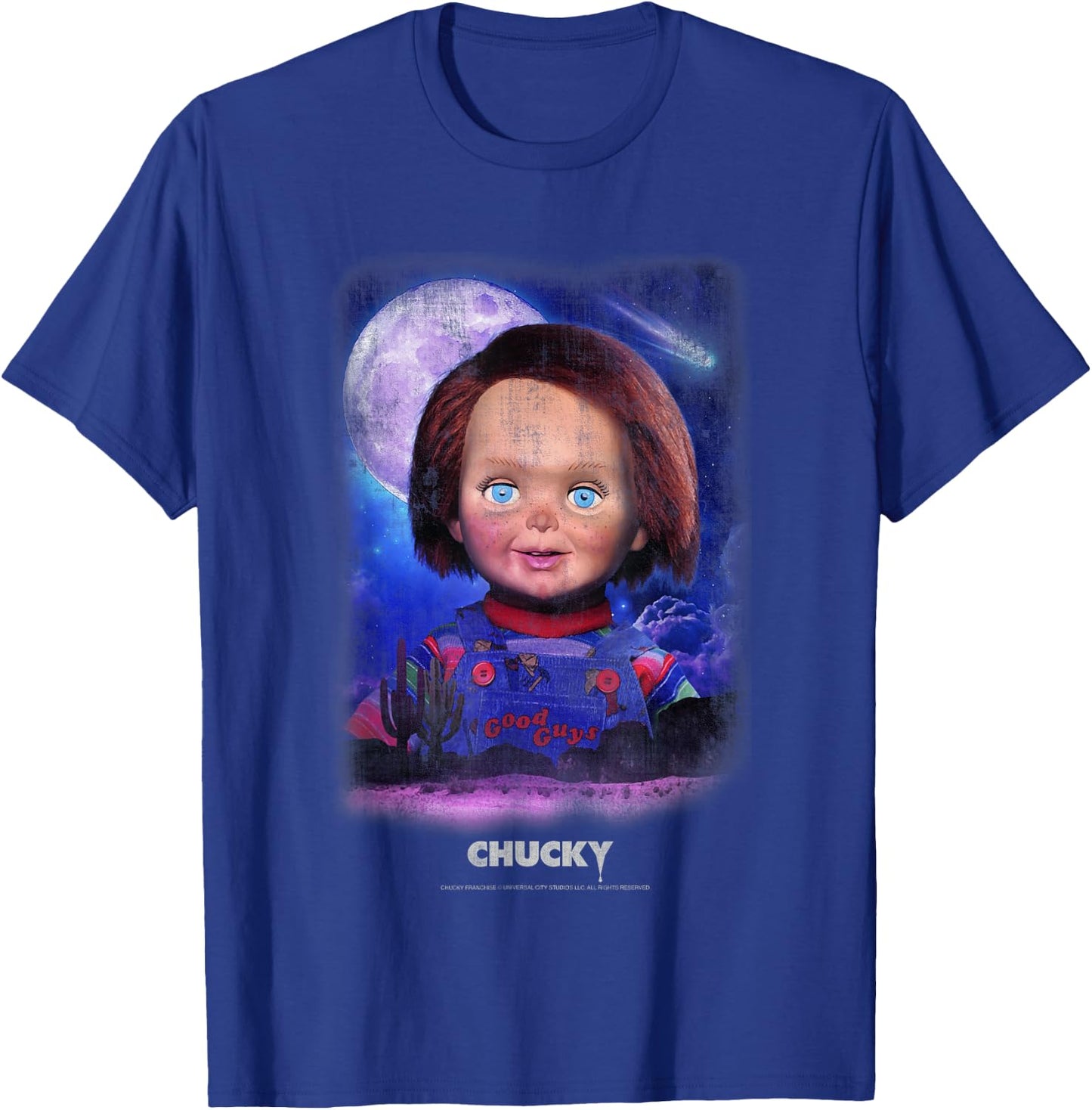 Chucky Think Positive Vintage Style T-Shirt - T-Shirt | Royal
