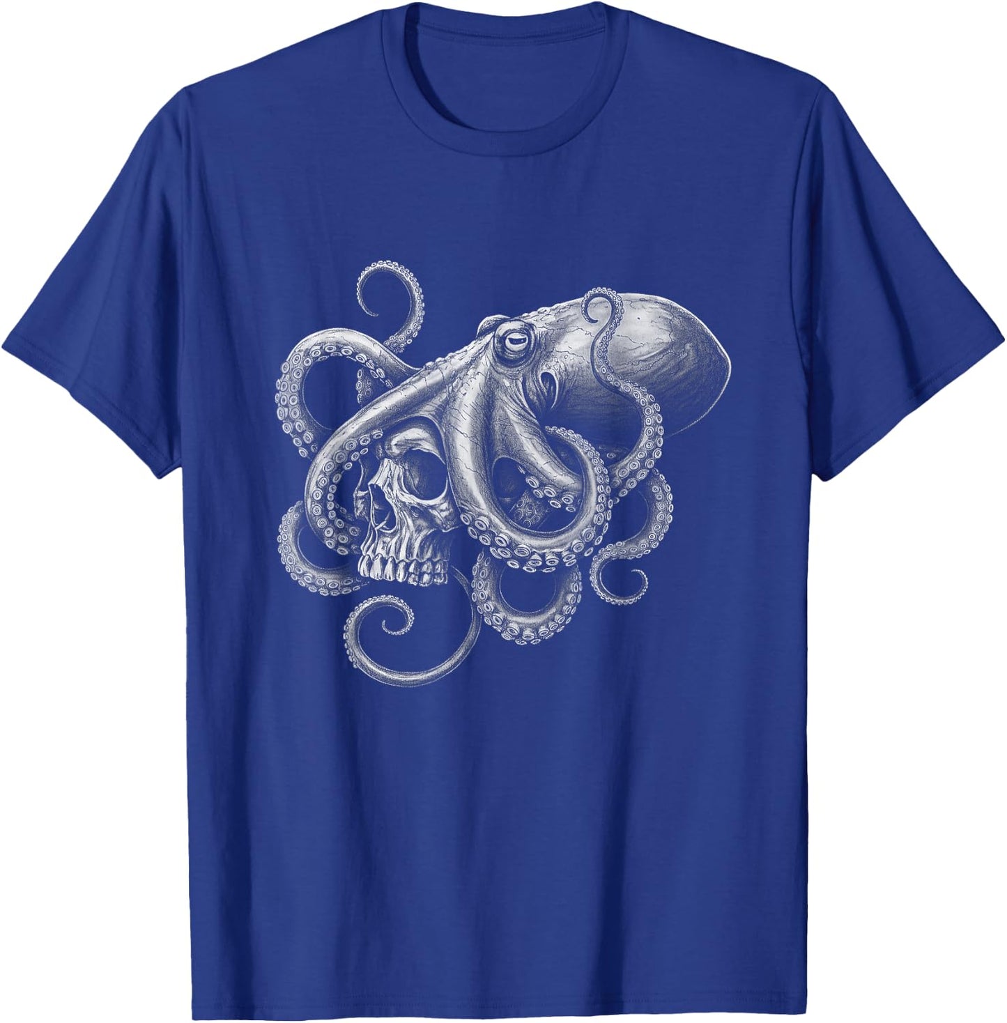 Octopus And Skull Lovers Design T-Shirt - T-Shirt | Royal