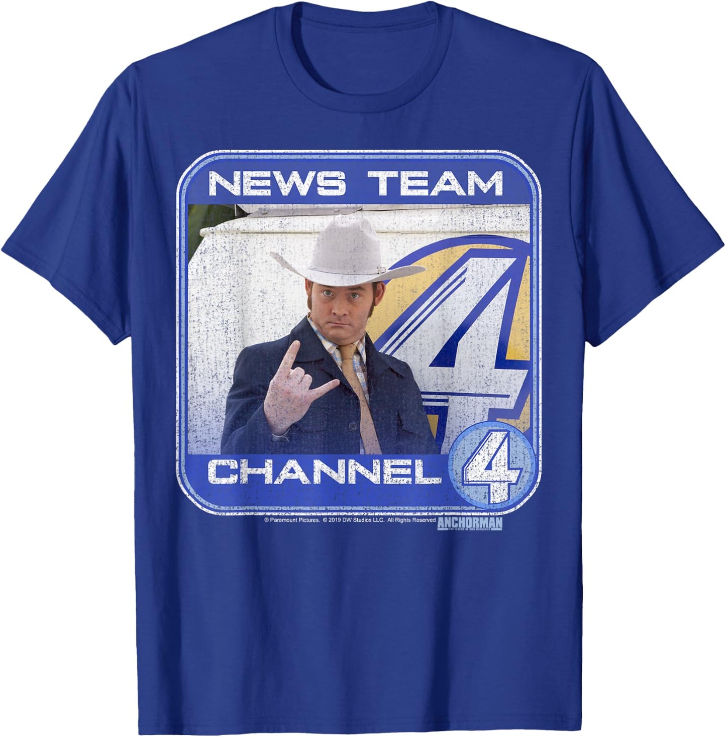 Anchorman Champ Kind Channel Four Portrait Panel T-Shirt - T-Shirt | Royal