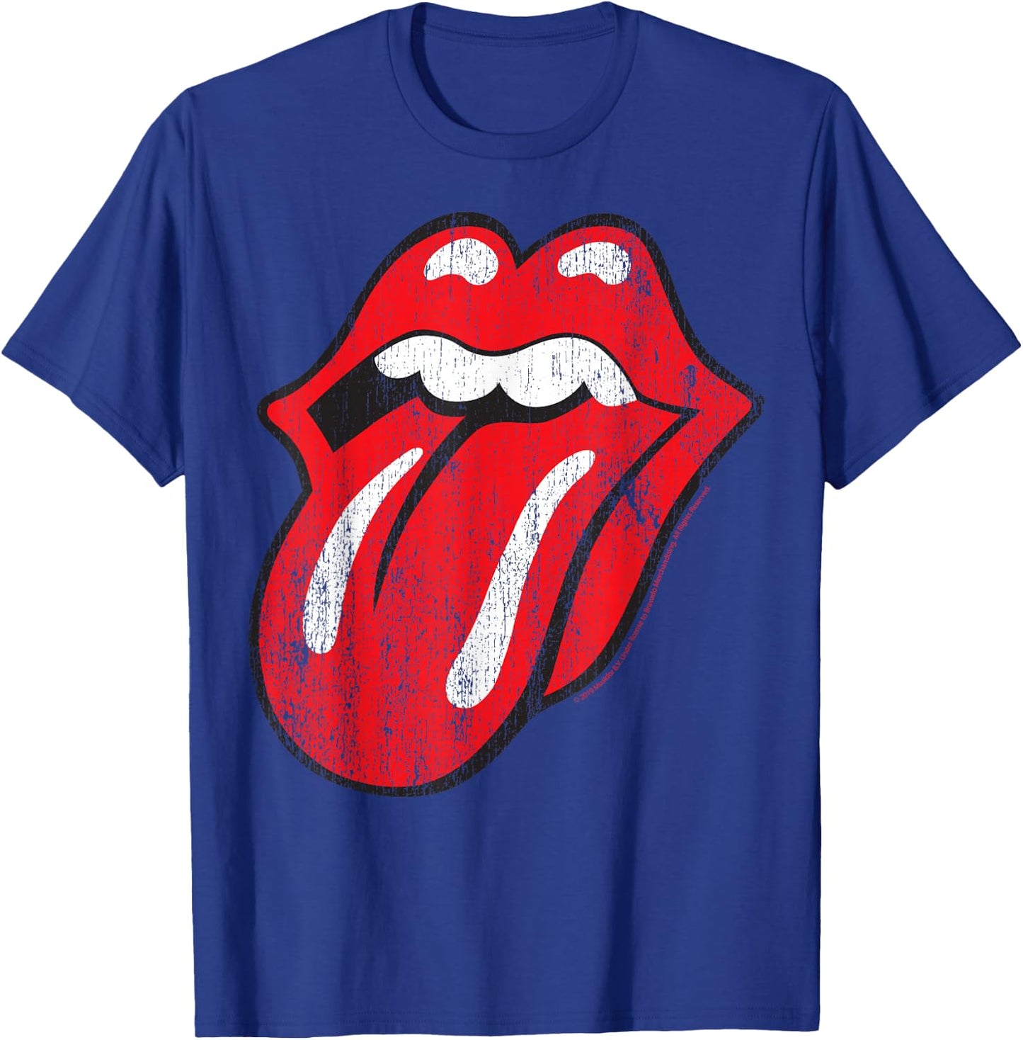 The Rolling Stones Classic Tongue Distressed T-Shirt - T-Shirt | Royal