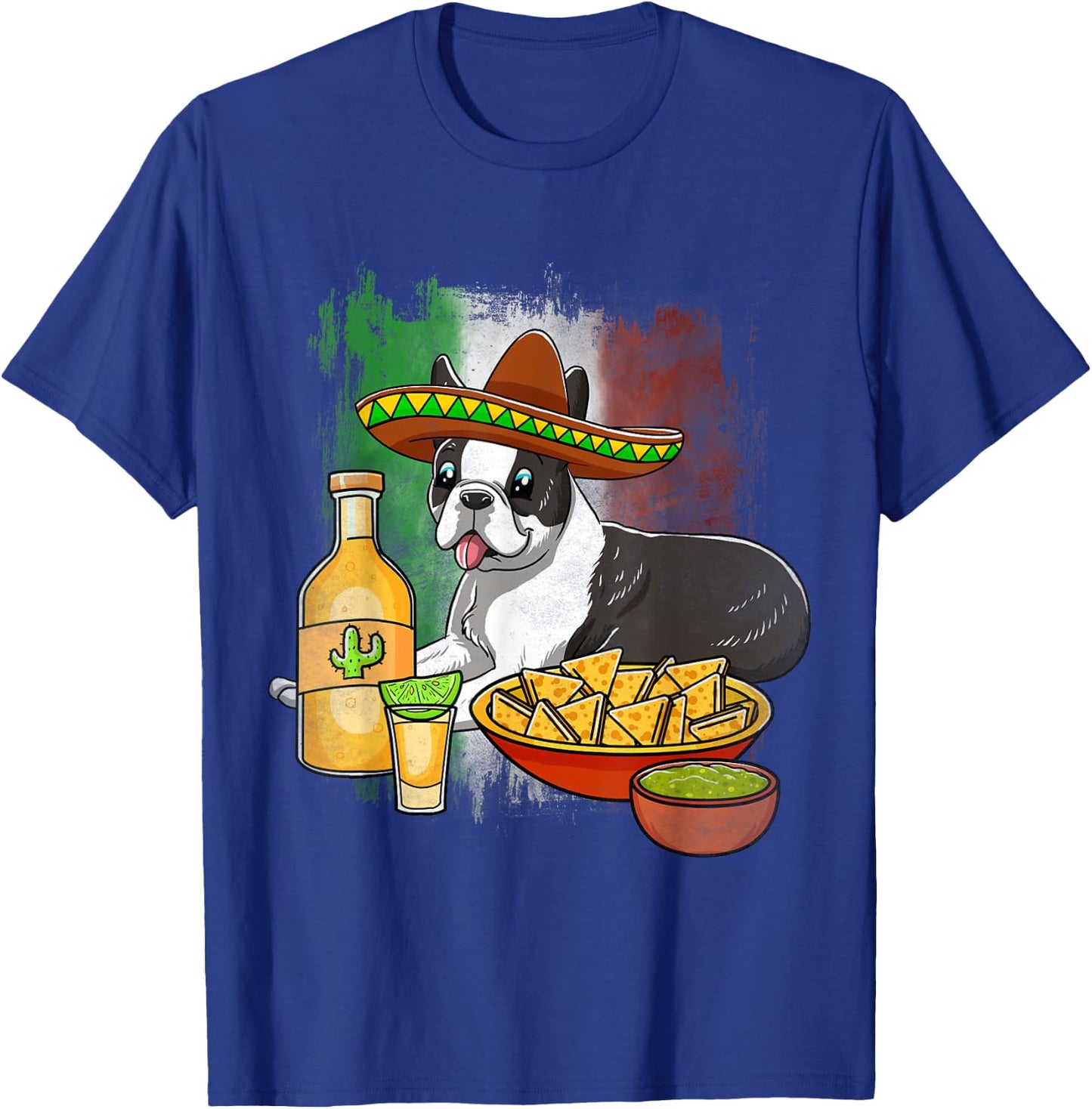 Boston Terrier Cinco De Mayo Mexican Sombrero Taco Dog Nacho T-Shirt - T-Shirt | Royal