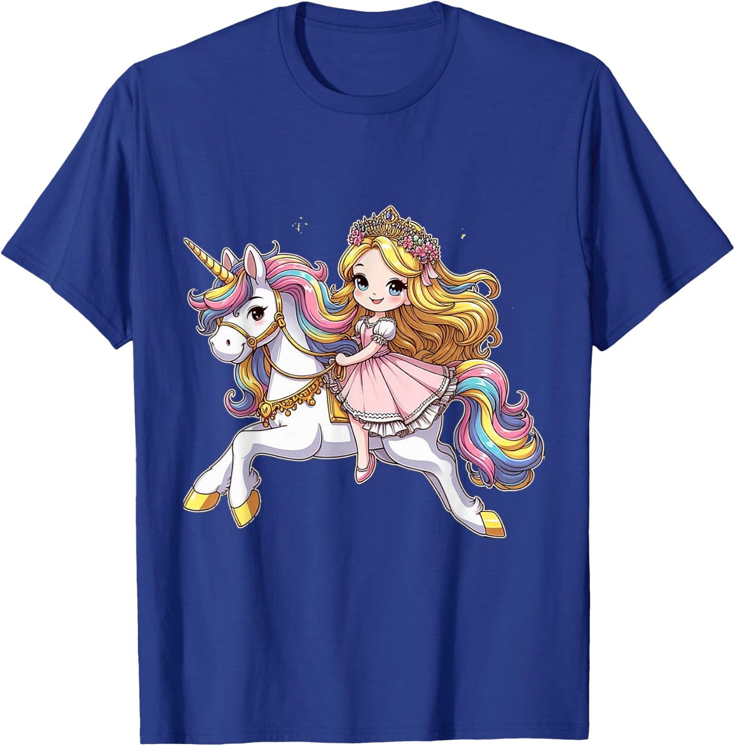 Princess Riding a Unicorn Boys Girls Men Women Children Adult , black, S T-Shirt - T-Shirt | Royal
