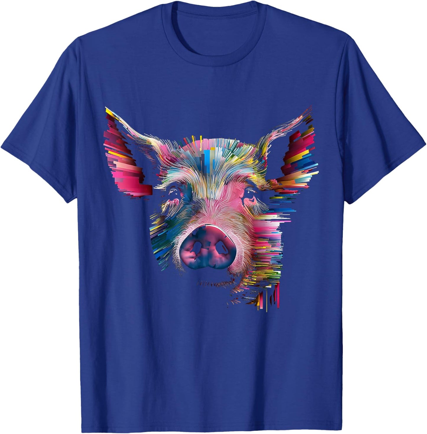 Pig Abstract Geometric Animal Colorful Art Graphic Pig T-Shirt - T-Shirt | Royal