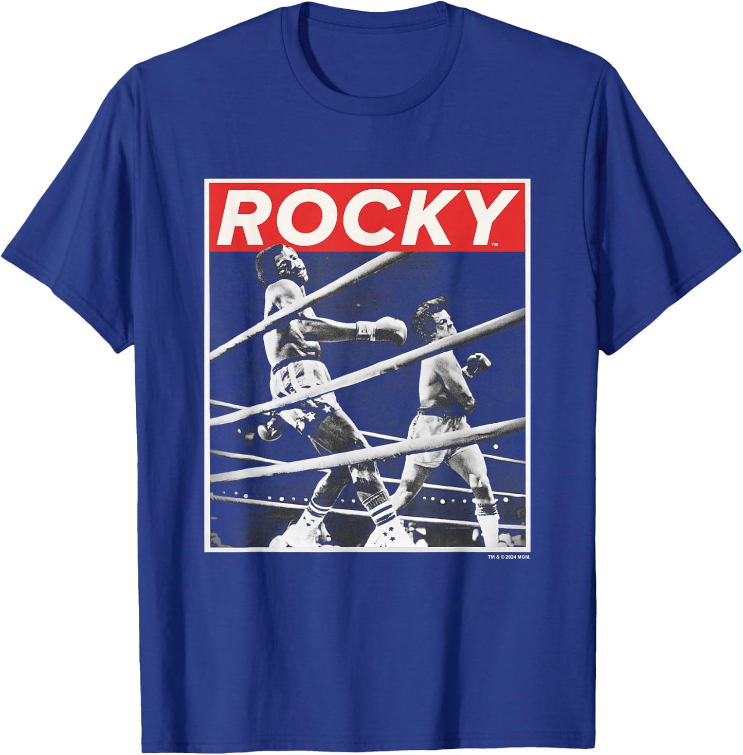 Rocky Savage Punch Apollo Creed Fight Vintage Panel , black T-Shirt - T-Shirt | Royal