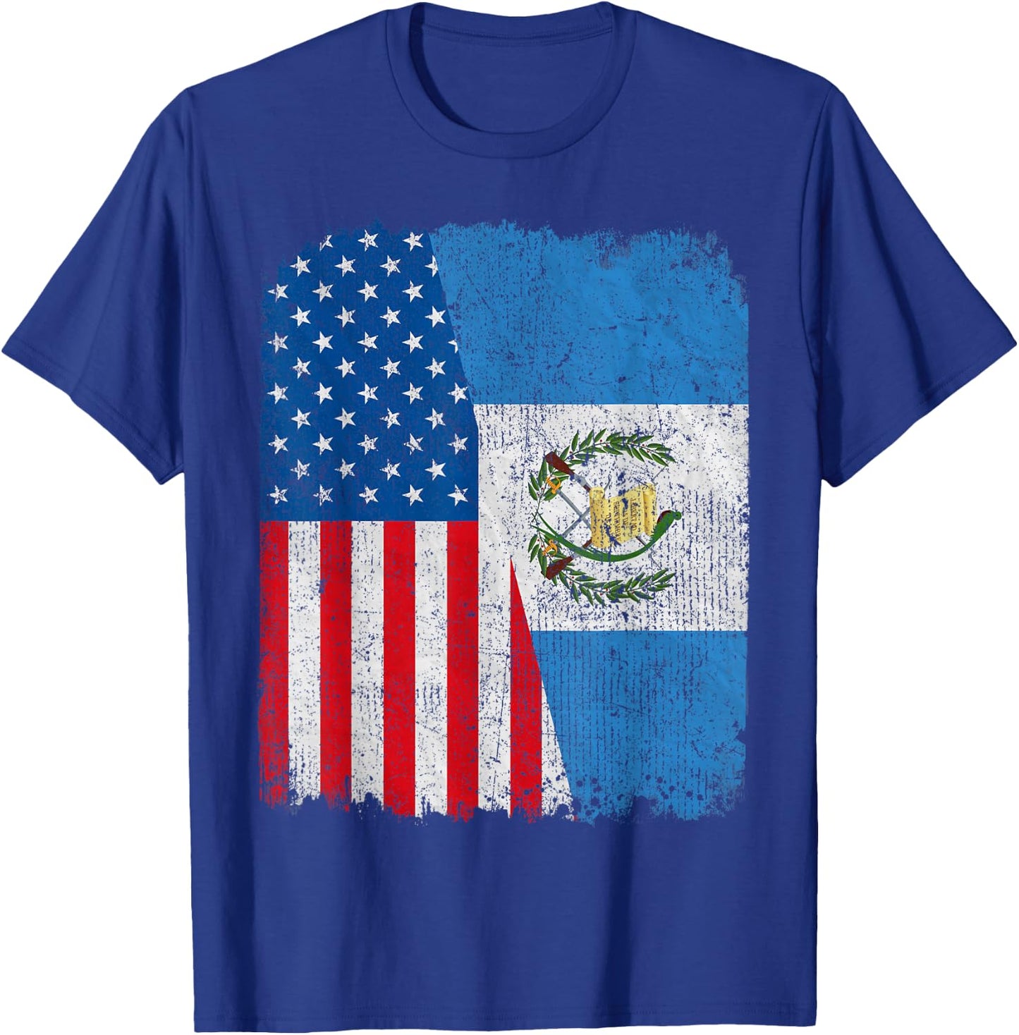 Guatemalan American Flag Half USA Guatemala Root Proud T-Shirt - T-Shirt | Royal