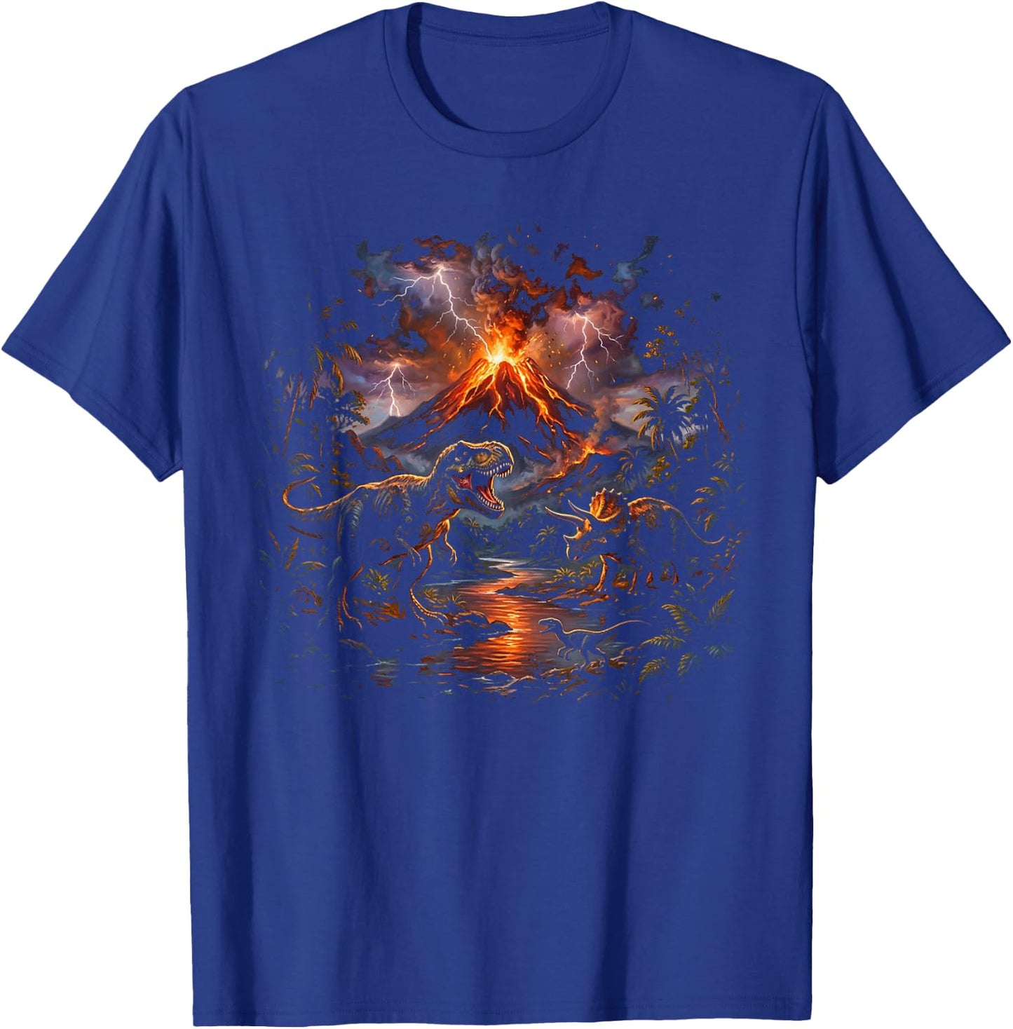 Dinosaur T Rex Art Graphic Boys Youth T-Shirt - T-Shirt | Royal