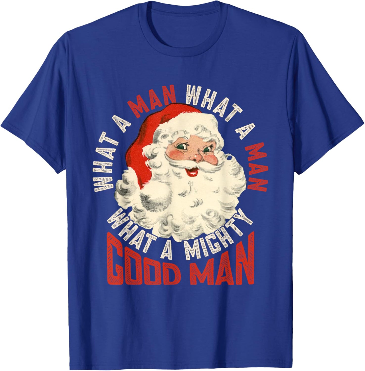 Black - Small - -Adult - Holiday - Festive - Santa Claus Print - - Short Sleeve - Polyester 100% - Imported T-Shirt - T-Shirt | Royal