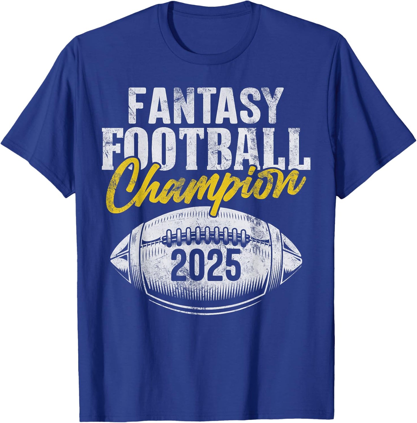 Fantasy Football Champion 2025 Commissioner Funny FFL Champ , black T-Shirt - T-Shirt | Royal
