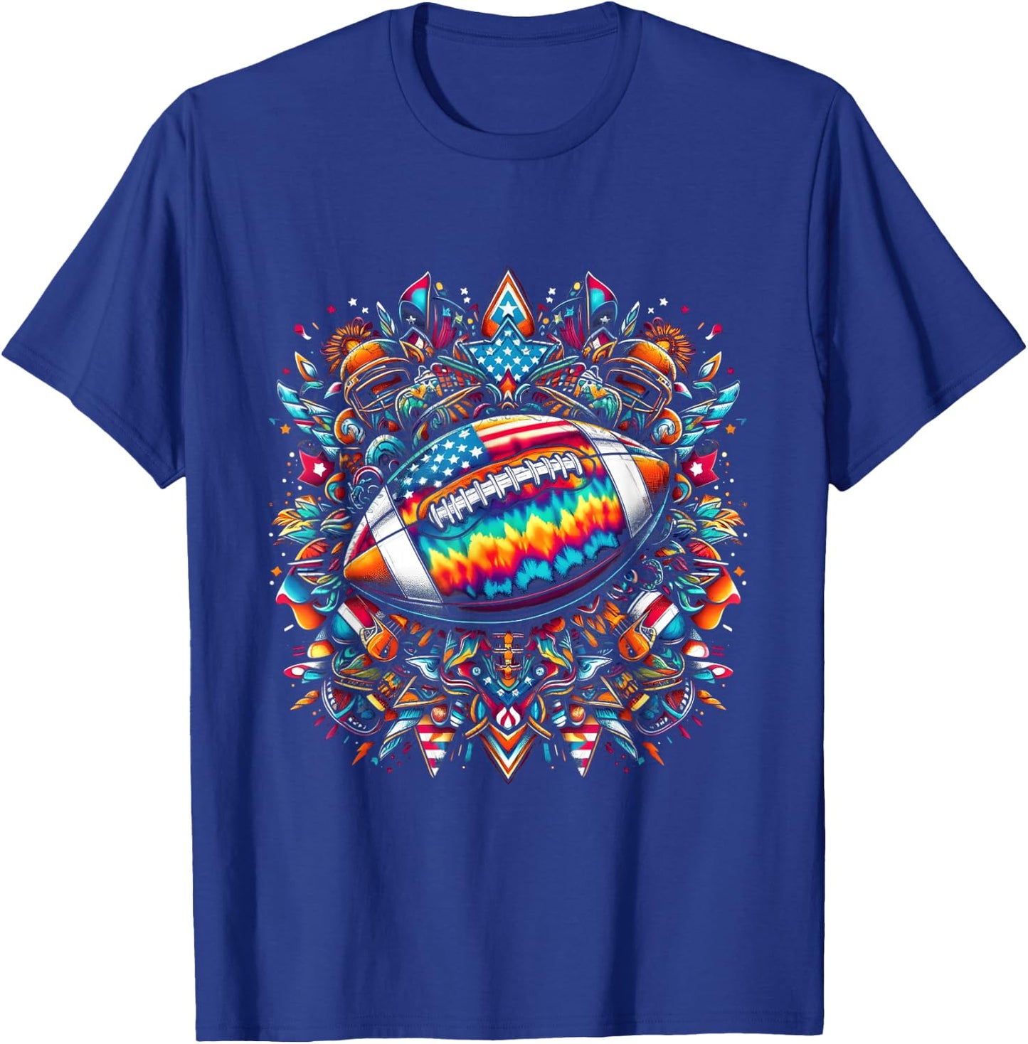 Tie-Dye American Football T-Shirt - T-Shirt | Royal