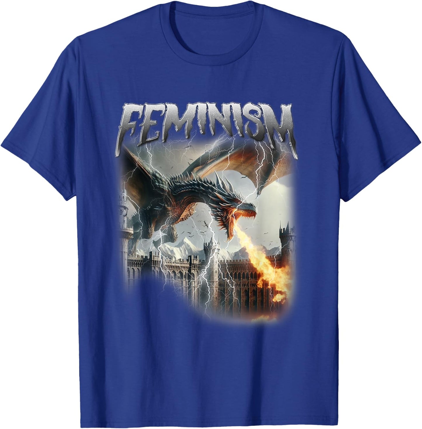Feminism Dragon Fantasy Feminist Dark Academia Women T-Shirt - T-Shirt | Royal