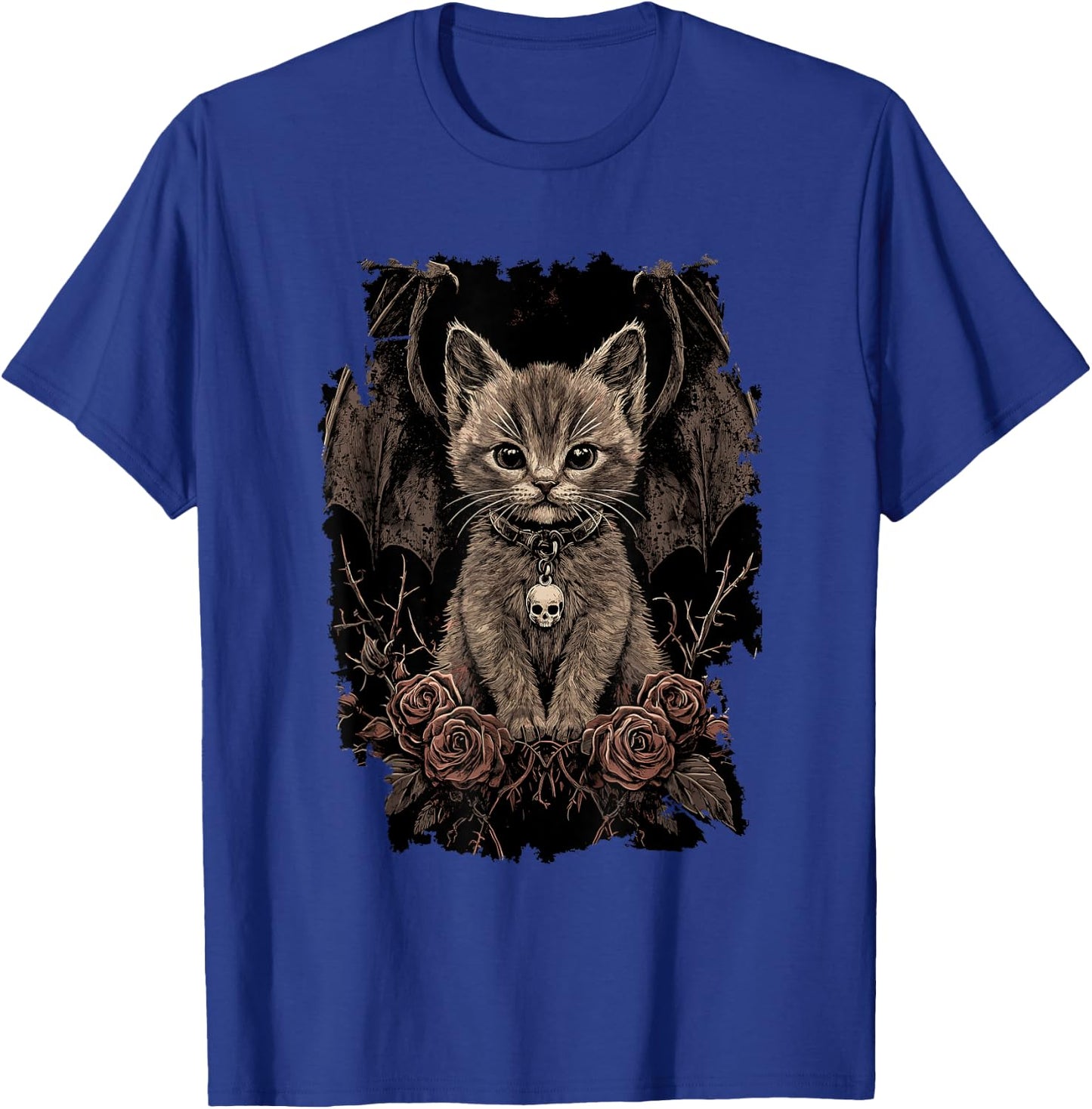 Mystic Cat with Wings - Gothic , Black, S T-Shirt - T-Shirt | Royal