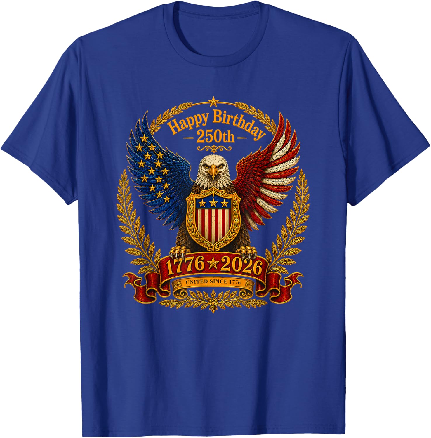 4th July 250th Independence Day 250 Years American 1776 2026 T-Shirt - T-Shirt | Royal