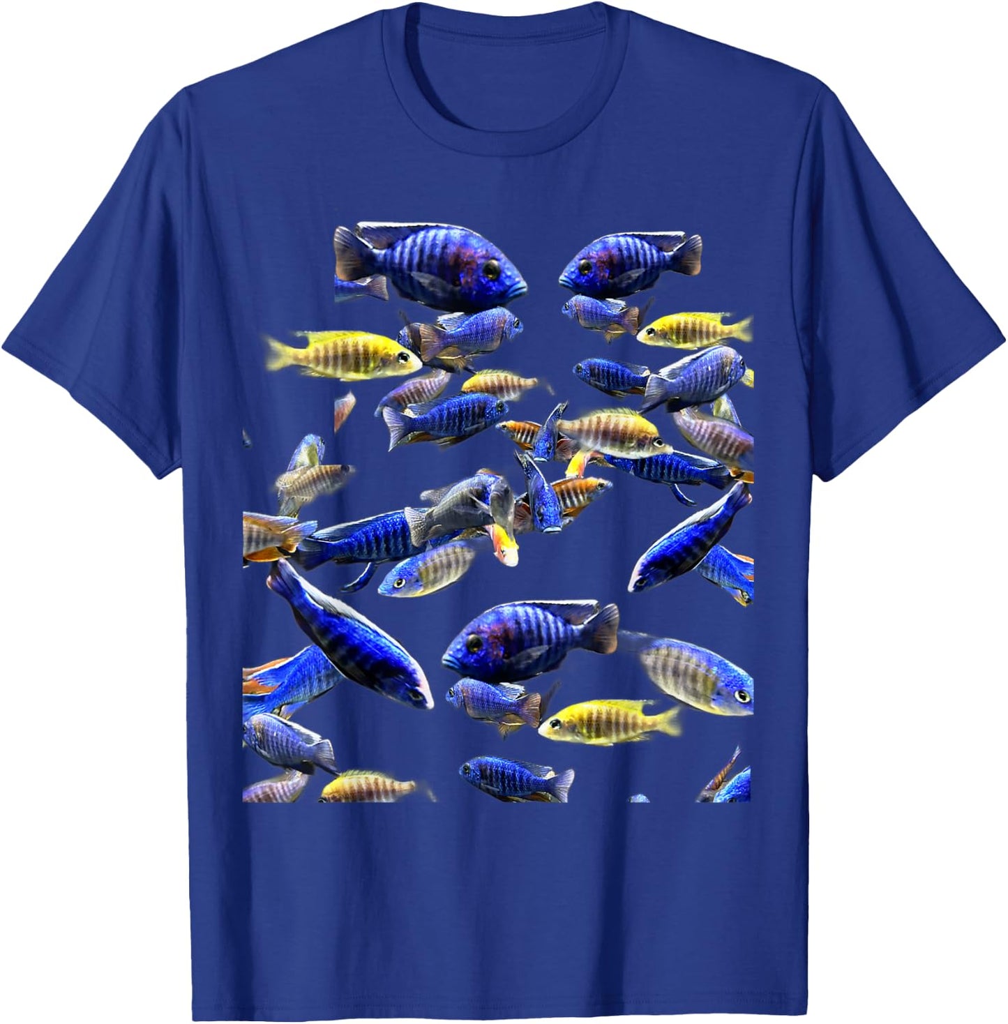 Blue Peacock African Cichlid - Aulonocara Nyassae Species T-Shirt - T-Shirt | Royal