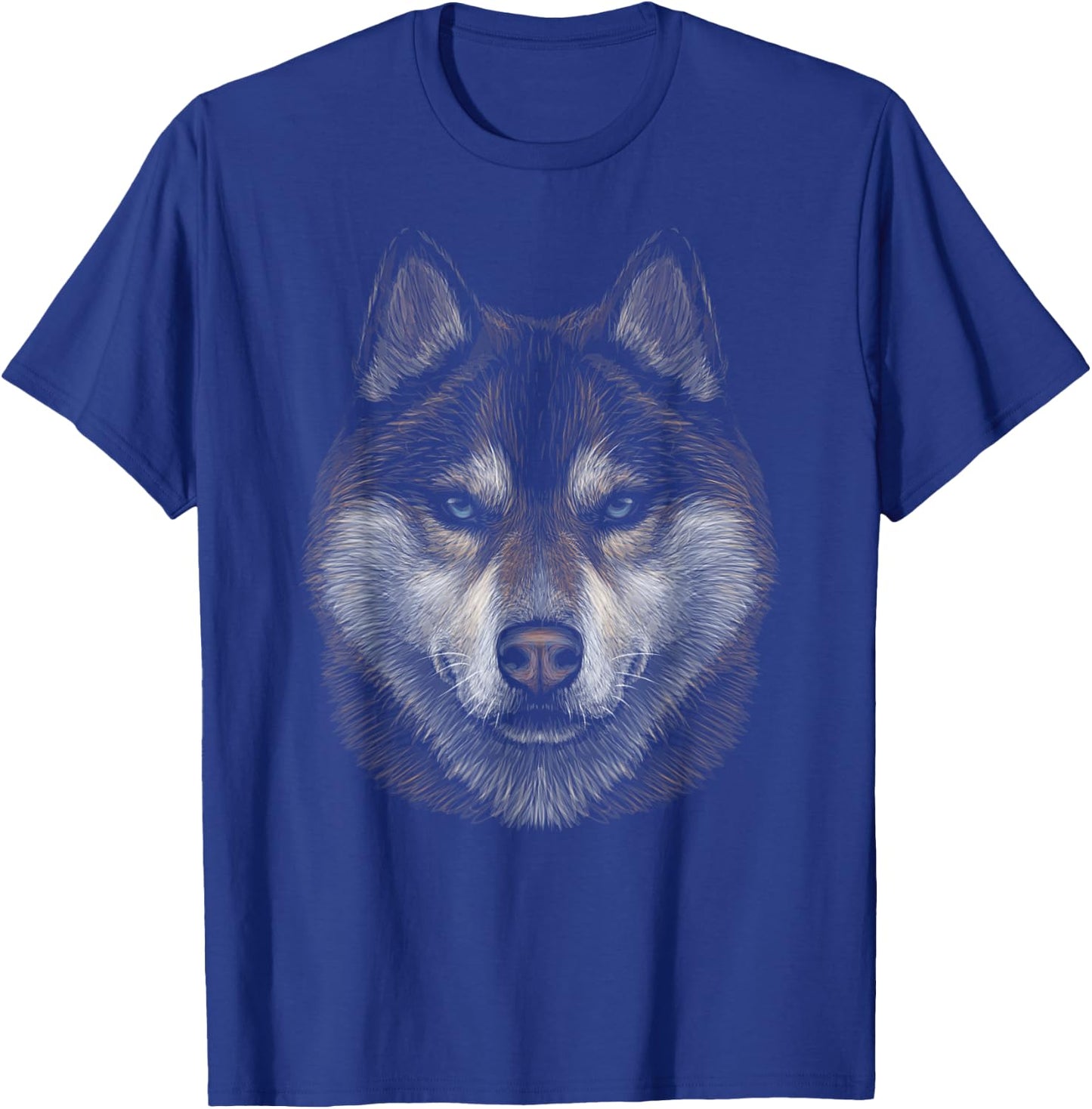 Siberian Husky brown furs blue eyes head art face lovers dog Men Women Kids T-Shirt - T-Shirt | Royal