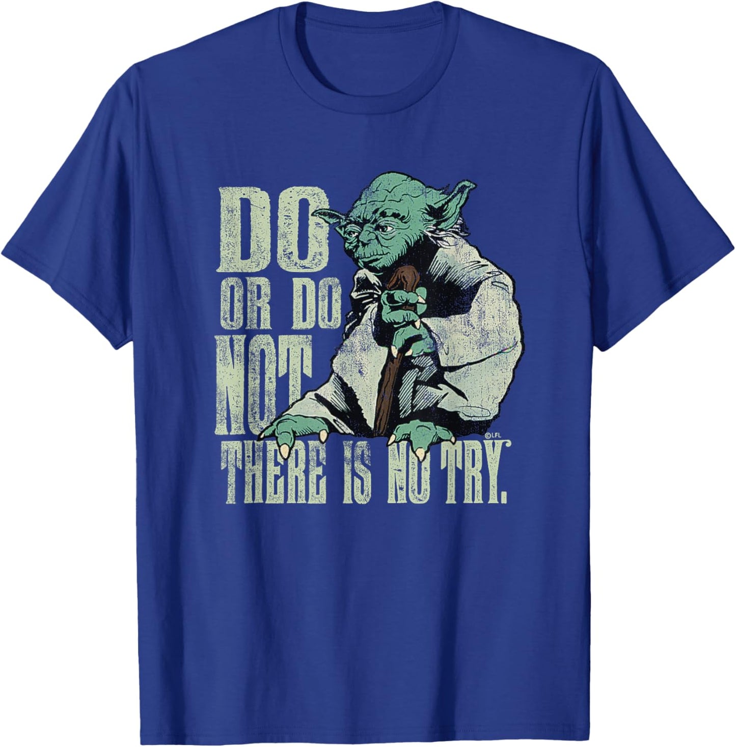 Star Wars Yoda Do or Do Not There is No Try Vintage Style , black T-Shirt - T-Shirt | Royal