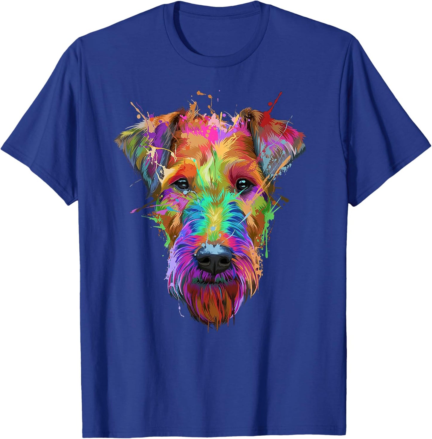 Cute Airedale Terrier Dog Colorful Pop Art Style Retro T-Shirt - T-Shirt | Royal