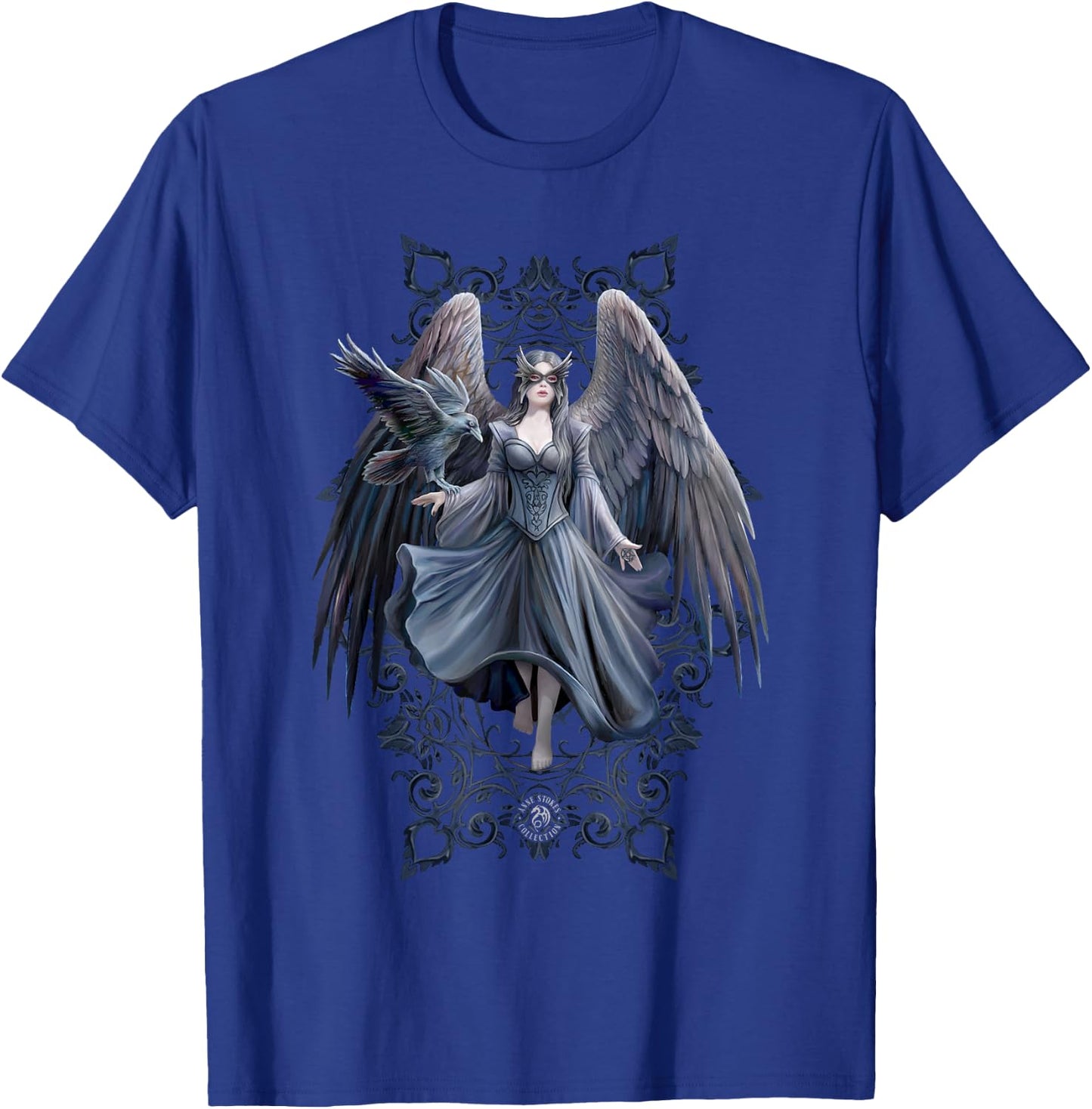Gothic Raven Winged Woman Anne Stokes Collection T-Shirt - T-Shirt | Royal