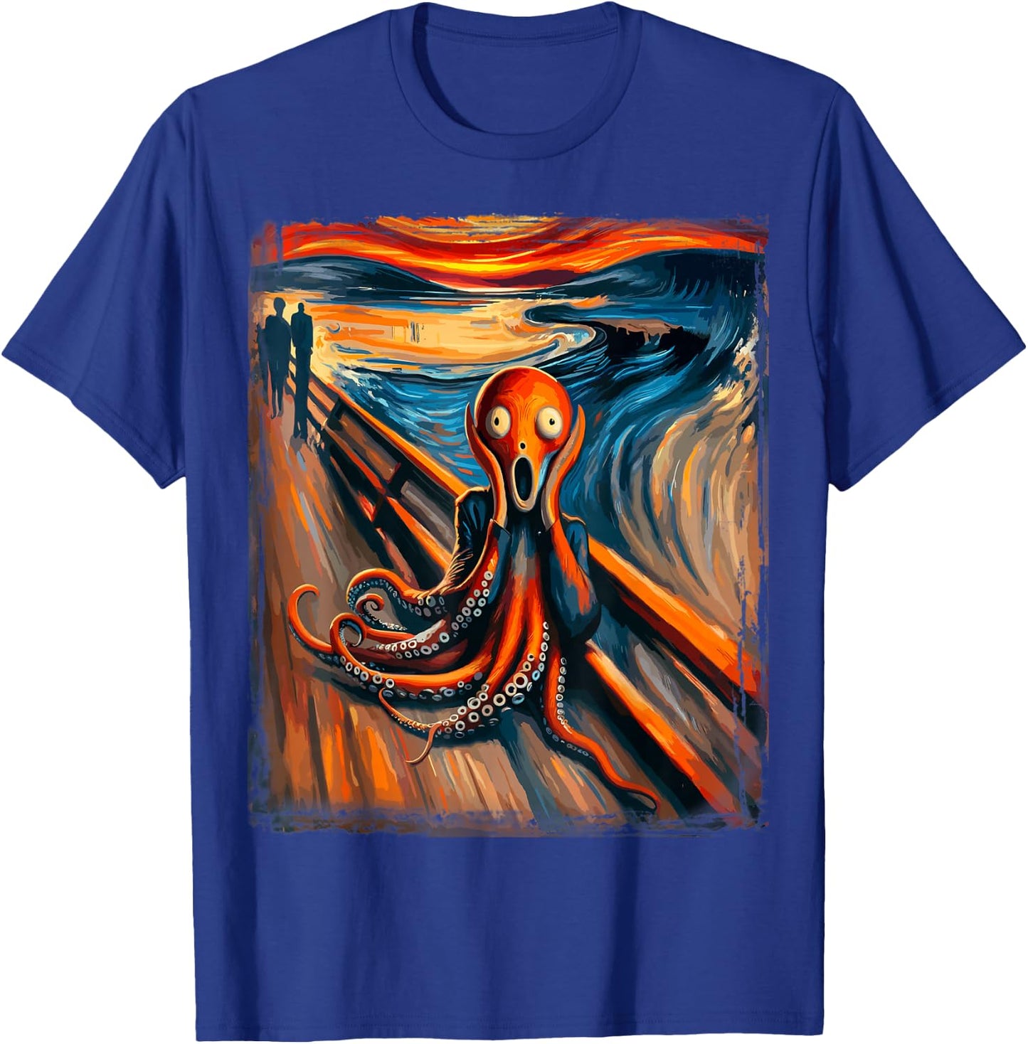 Scream Funny Ocean Surreal Artwork Humor Art Artsty Octopus T-Shirt - T-Shirt | Royal