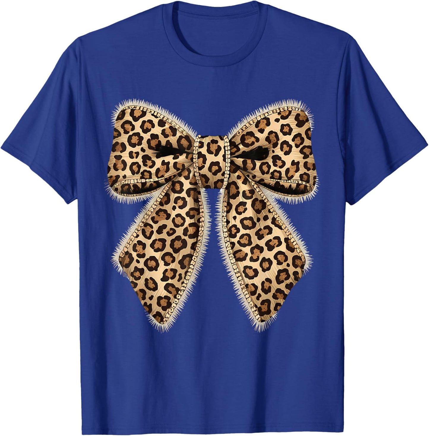 Leopard Bow Coquette Cheetah Pattern T-Shirt - T-Shirt | Royal