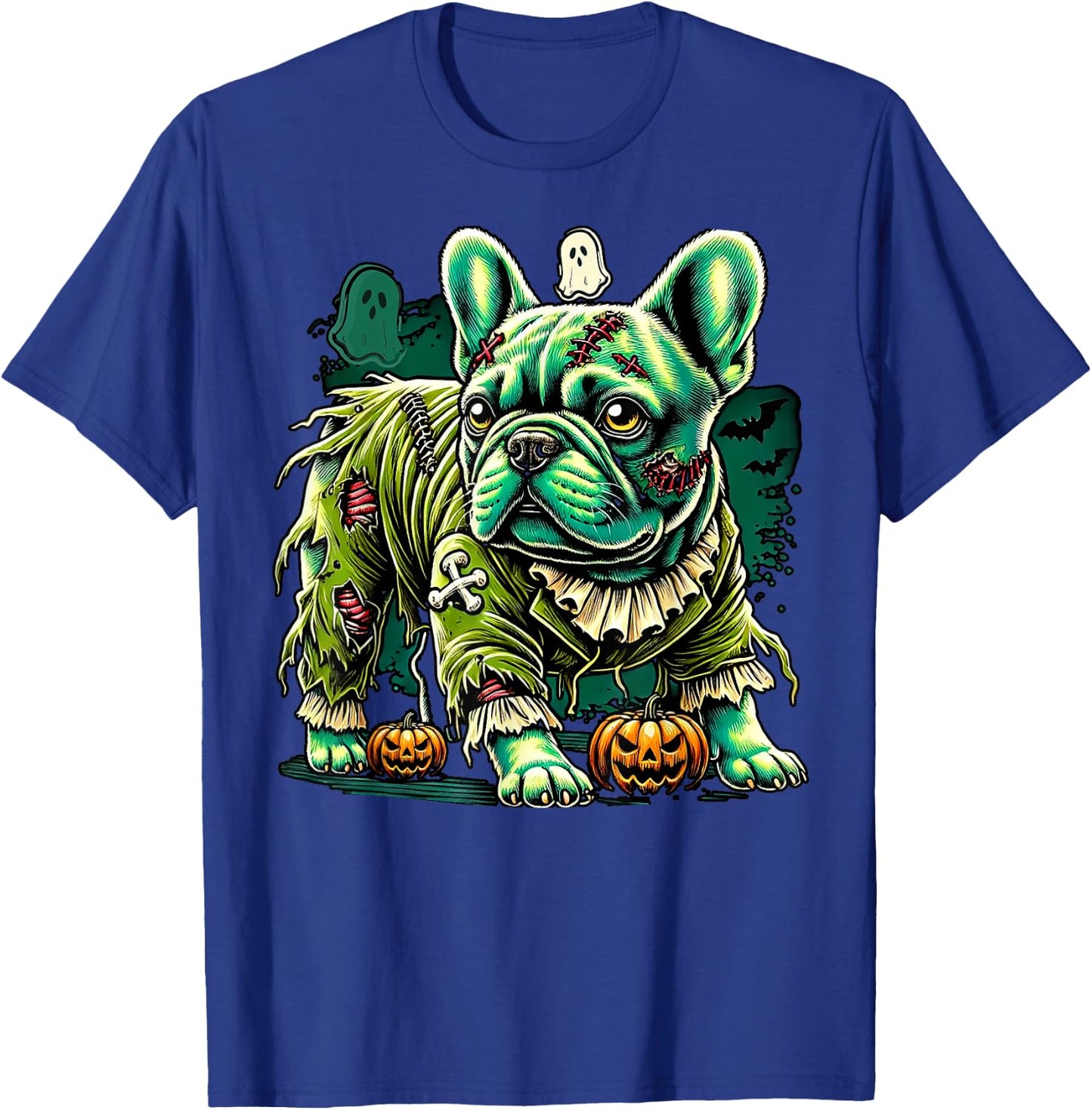 Zombie French Bulldog Halloween Dog Undead Puppy Costume Women T-Shirt - T-Shirt | Royal