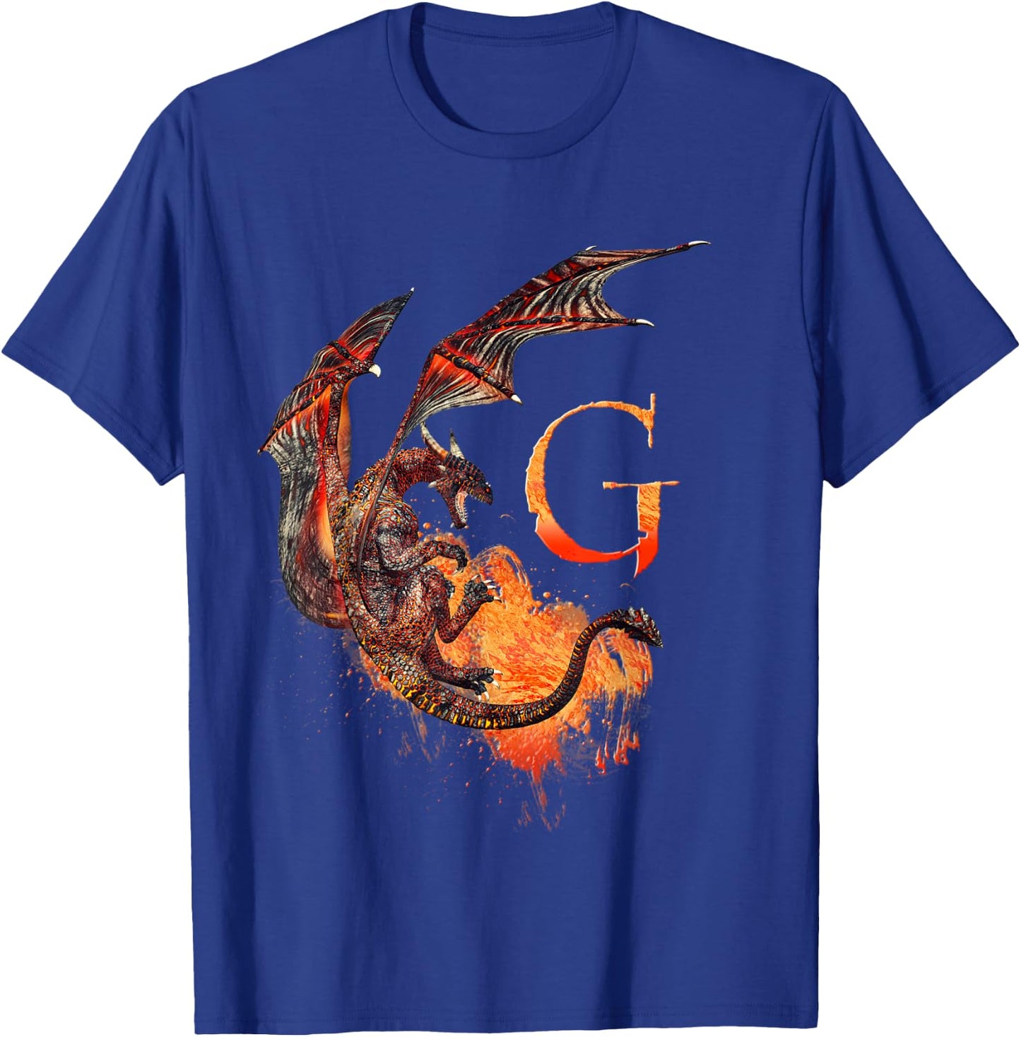 Letter G dragon monogram T-Shirt - T-Shirt | Royal
