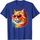 Cute Valentines Day Orange Cat Heart Sunglasses Women Men T-Shirt - T-Shirt | Royal