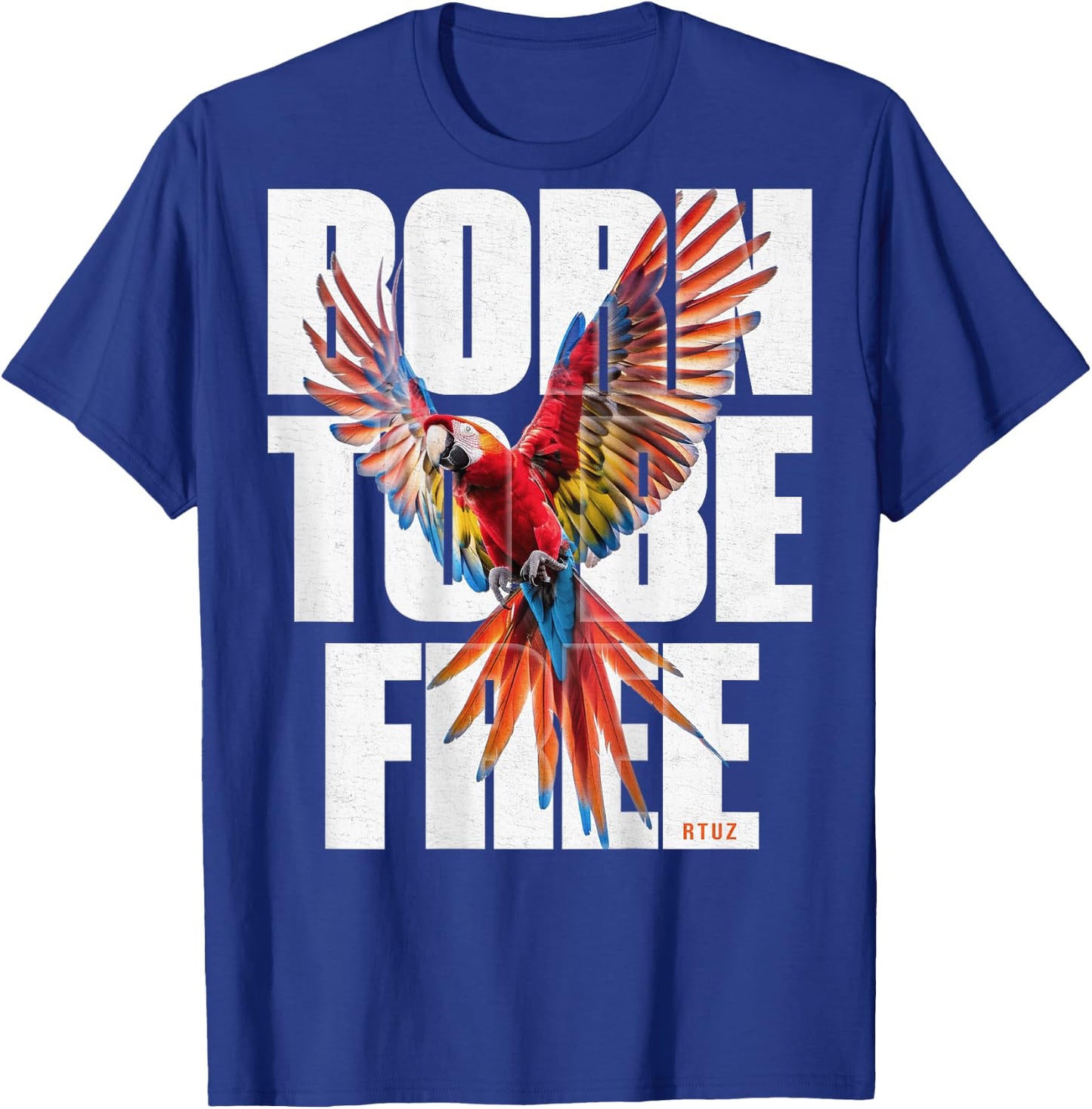 Hip Hop Y2K Vintage Urban Streetwear Backprint Ara Papagei T-Shirt - T-Shirt | Royal