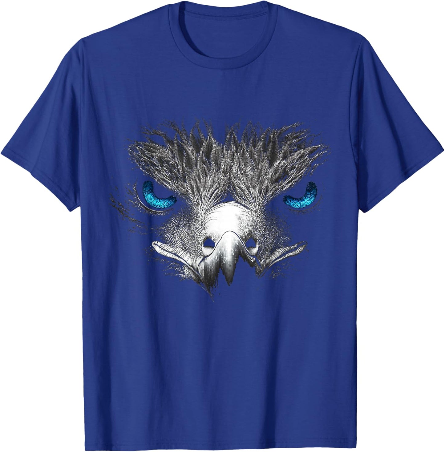 Adler Vogel Grafik Tier Illustration Blaue Augen Adler T-Shirt - T-Shirt | Royal