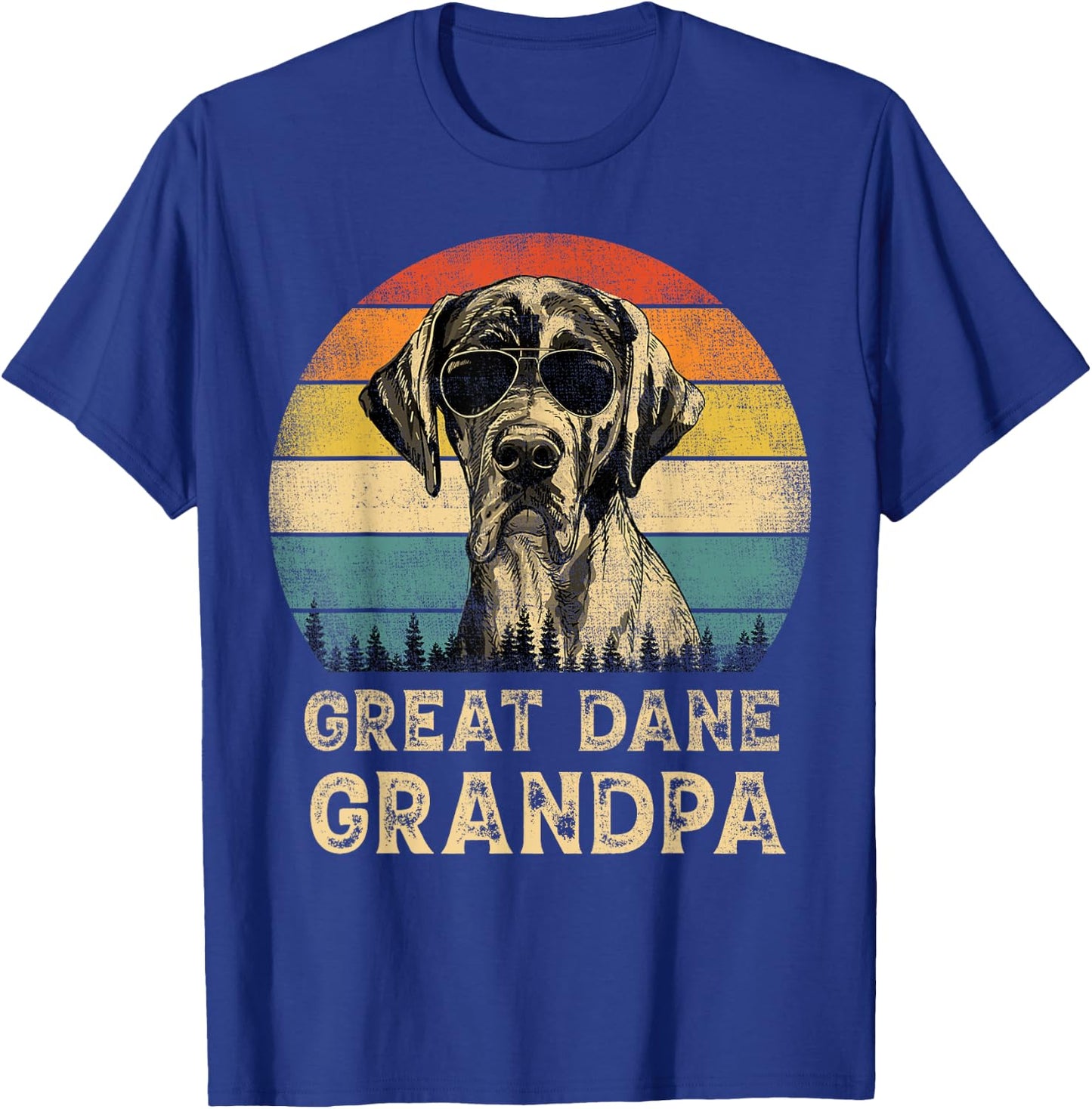 Vintage Great Dane Grandpa Dog Lovers Father's Day T-Shirt - T-Shirt | Royal