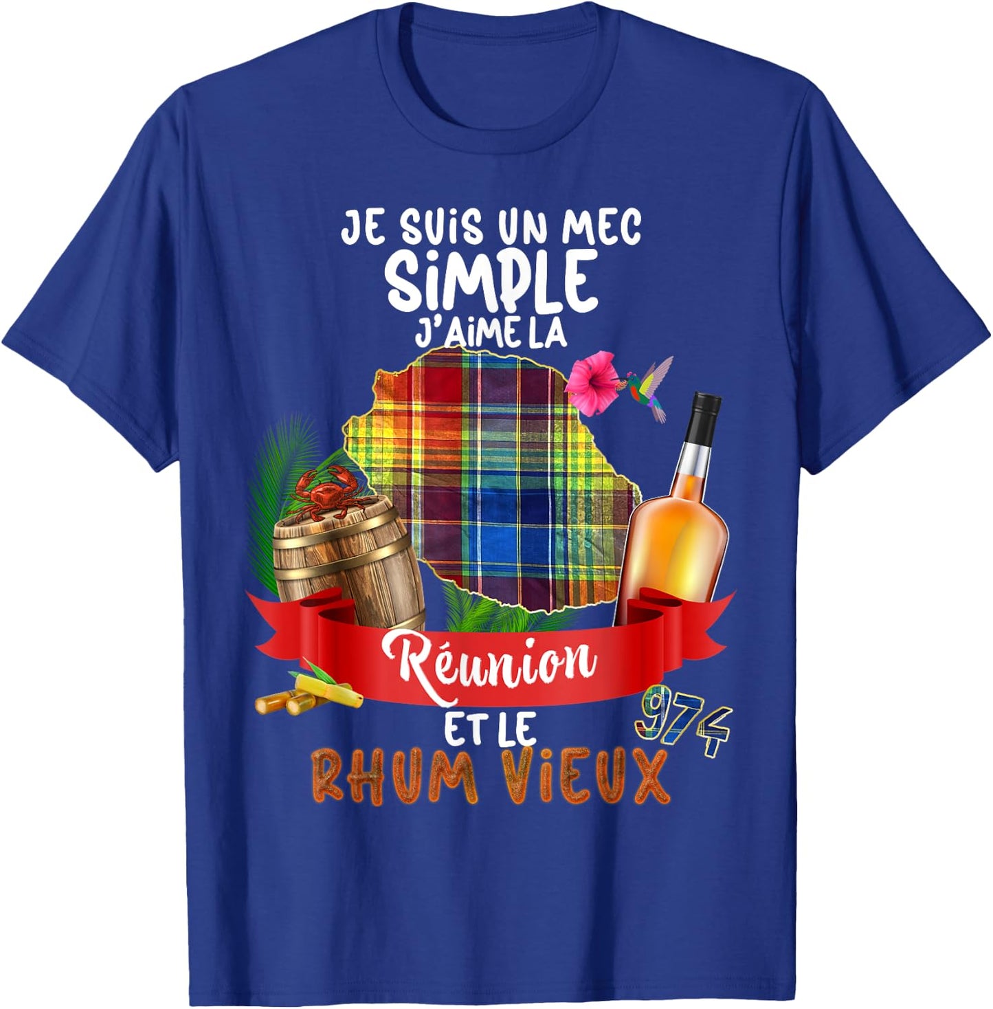 Man Reunion Island Aperitif Rum Old Ti Punch Papa Grandpa , Black, S T-Shirt - T-Shirt | Royal