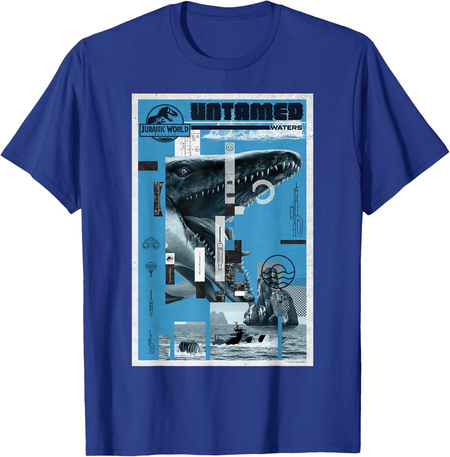 Jurassic World Rebirth Mosasaurus Untamed Waters T-Shirt - T-Shirt | Royal