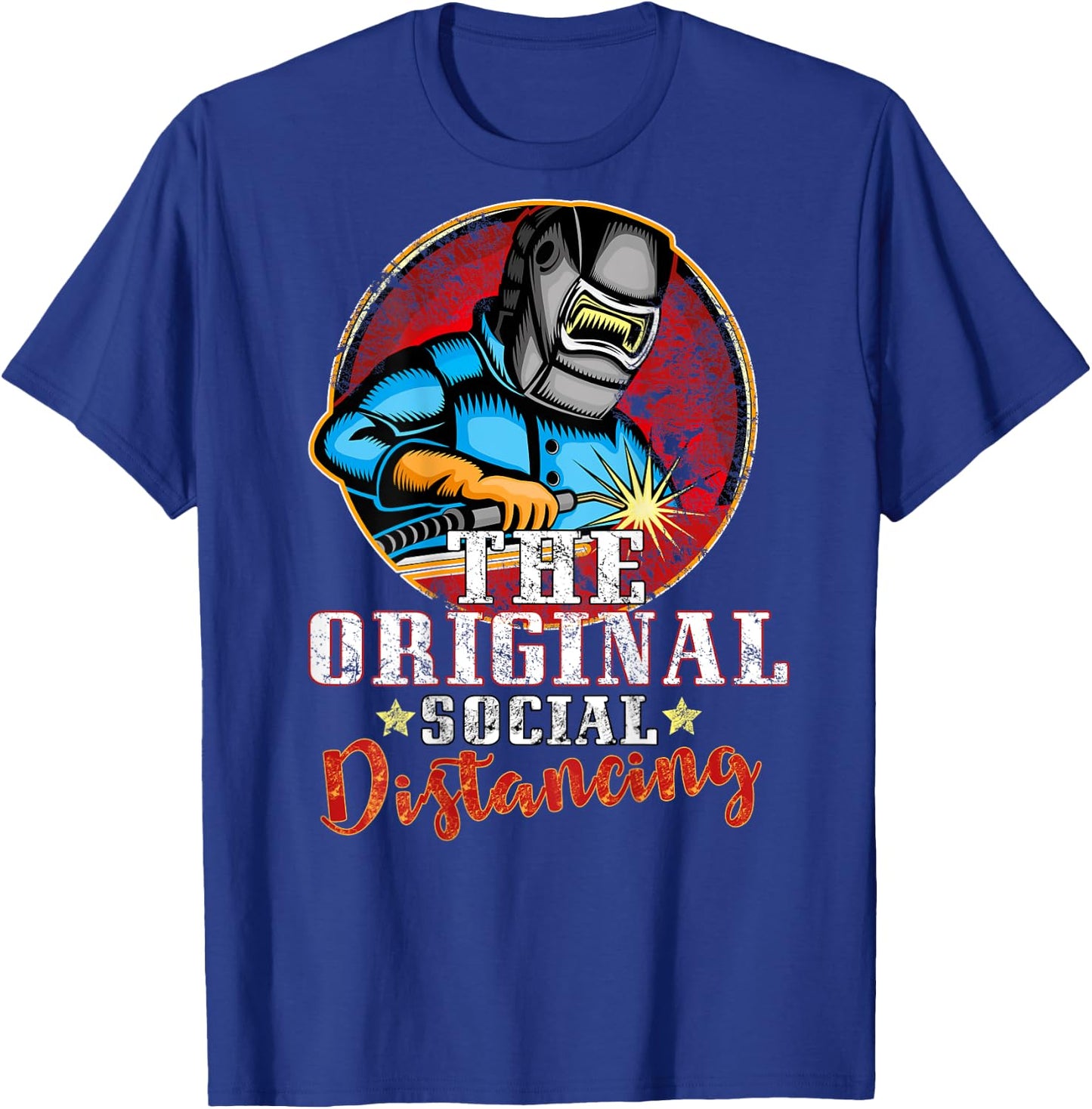 Welder Gift Funny Welding | Art On Back | Dad Man T-Shirt - T-Shirt | Royal