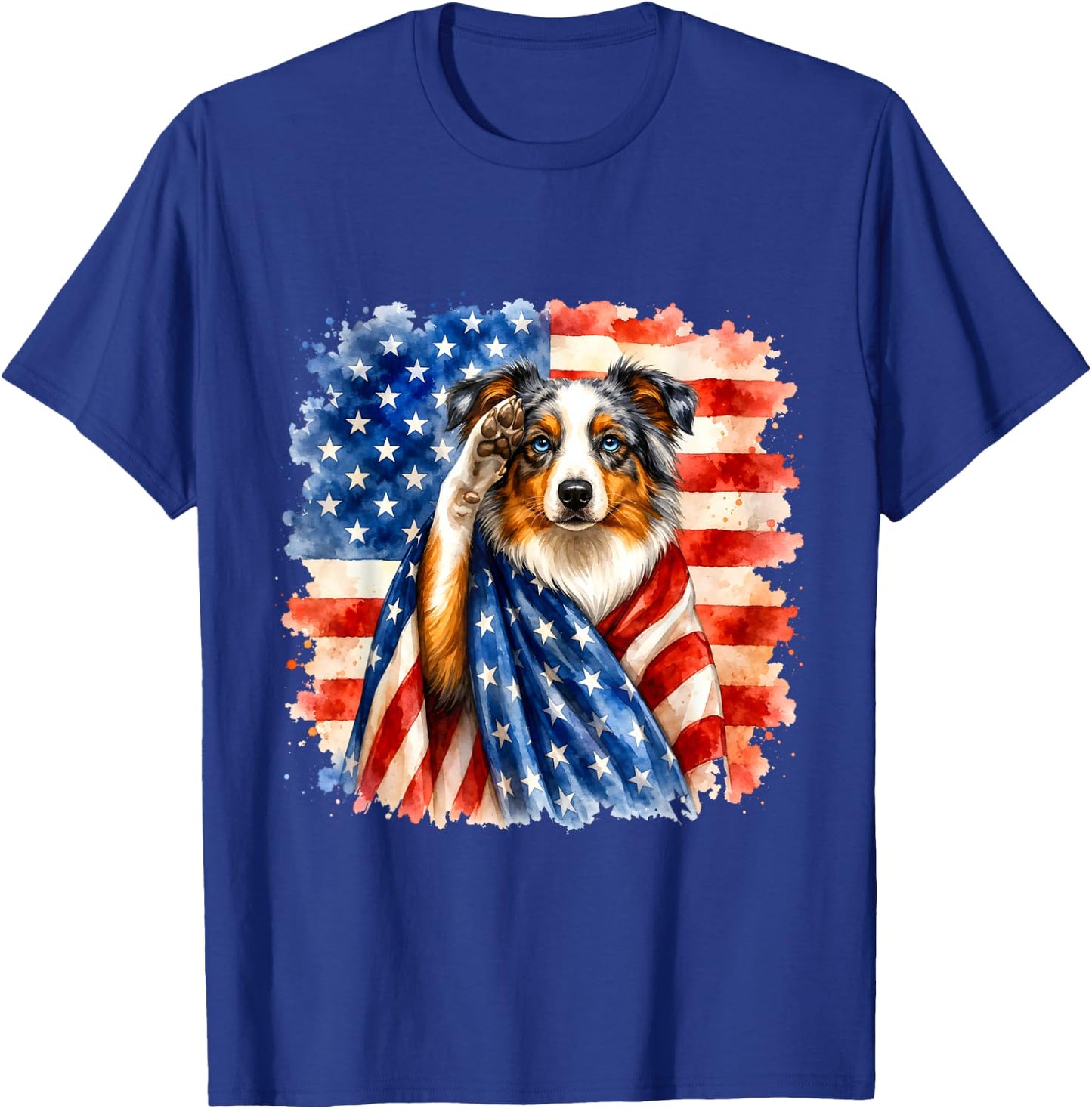 Vintage Australian Shepherd Patriot T-Shirt - T-Shirt | Royal