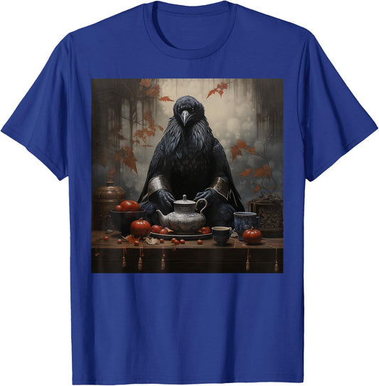 Japanese Art Japanese Woodblock Art Print Tea Ceremony Crow T-Shirt - T-Shirt | Royal