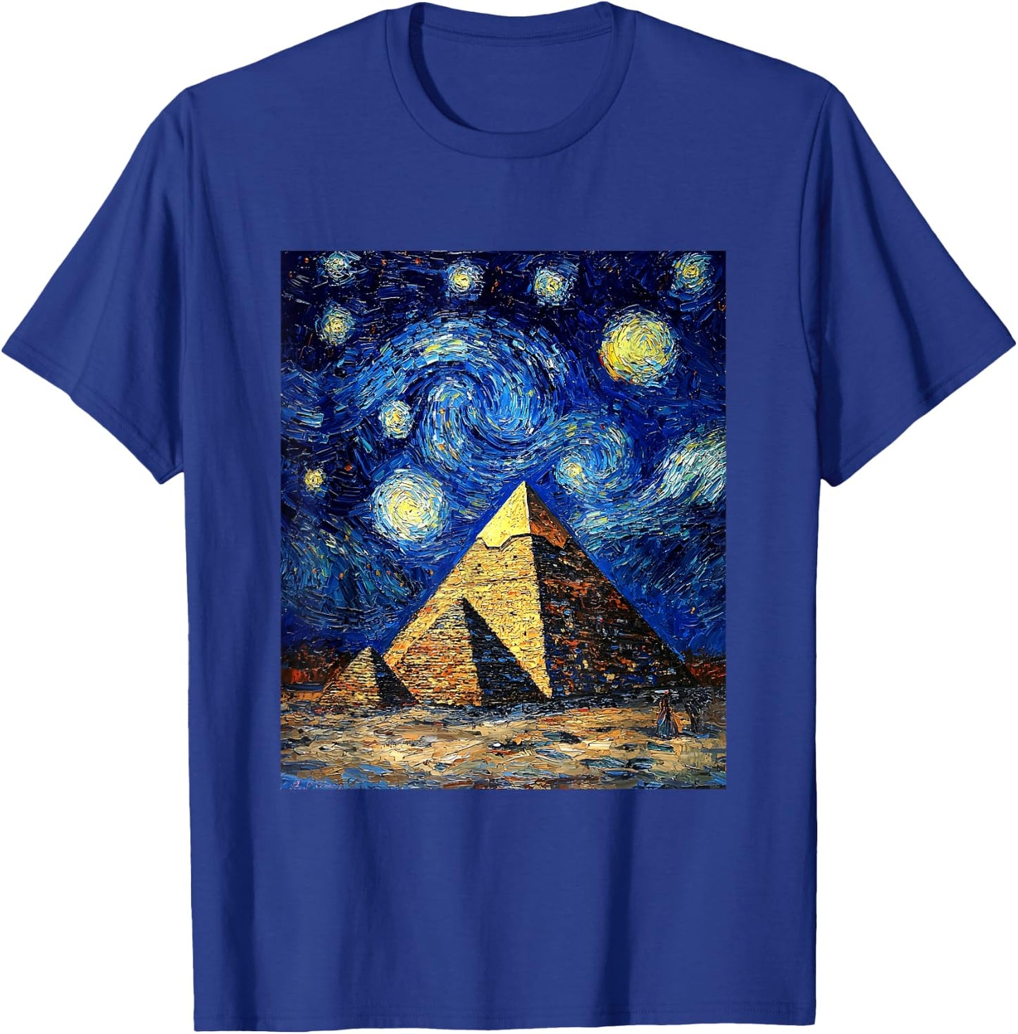 Pyramid Egyptian Egypt - Van Gogh Style - Starry Night T-Shirt - T-Shirt | Royal