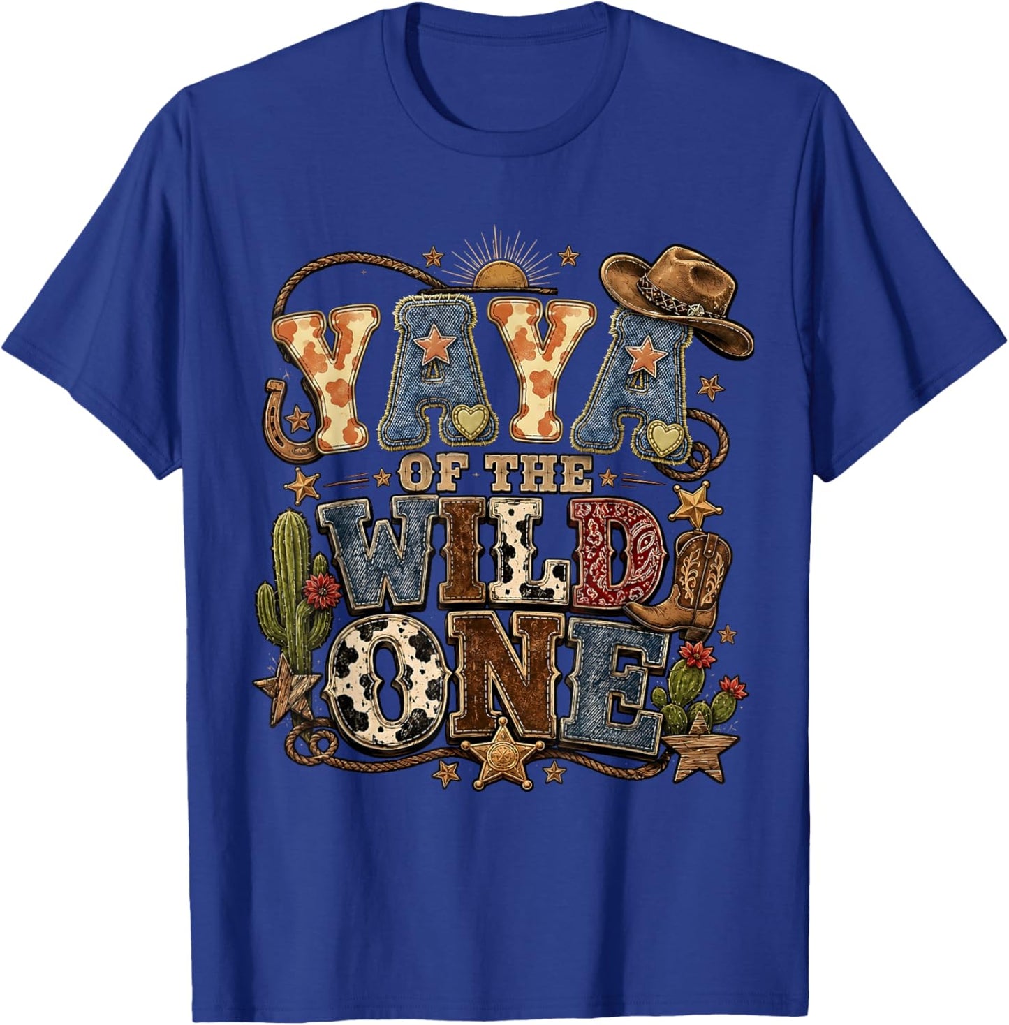 Grandma Yaya of The Wild One Cowboy First Birthday Party T-Shirt - T-Shirt | Royal