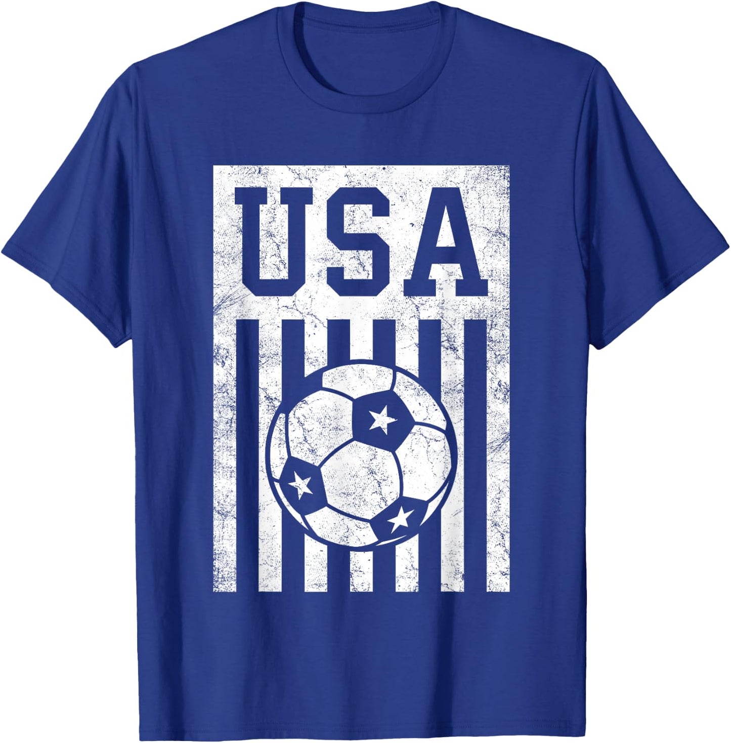 USA Soccer American Flag Women Men Kids American Soccer Fan T-Shirt - T-Shirt | Royal